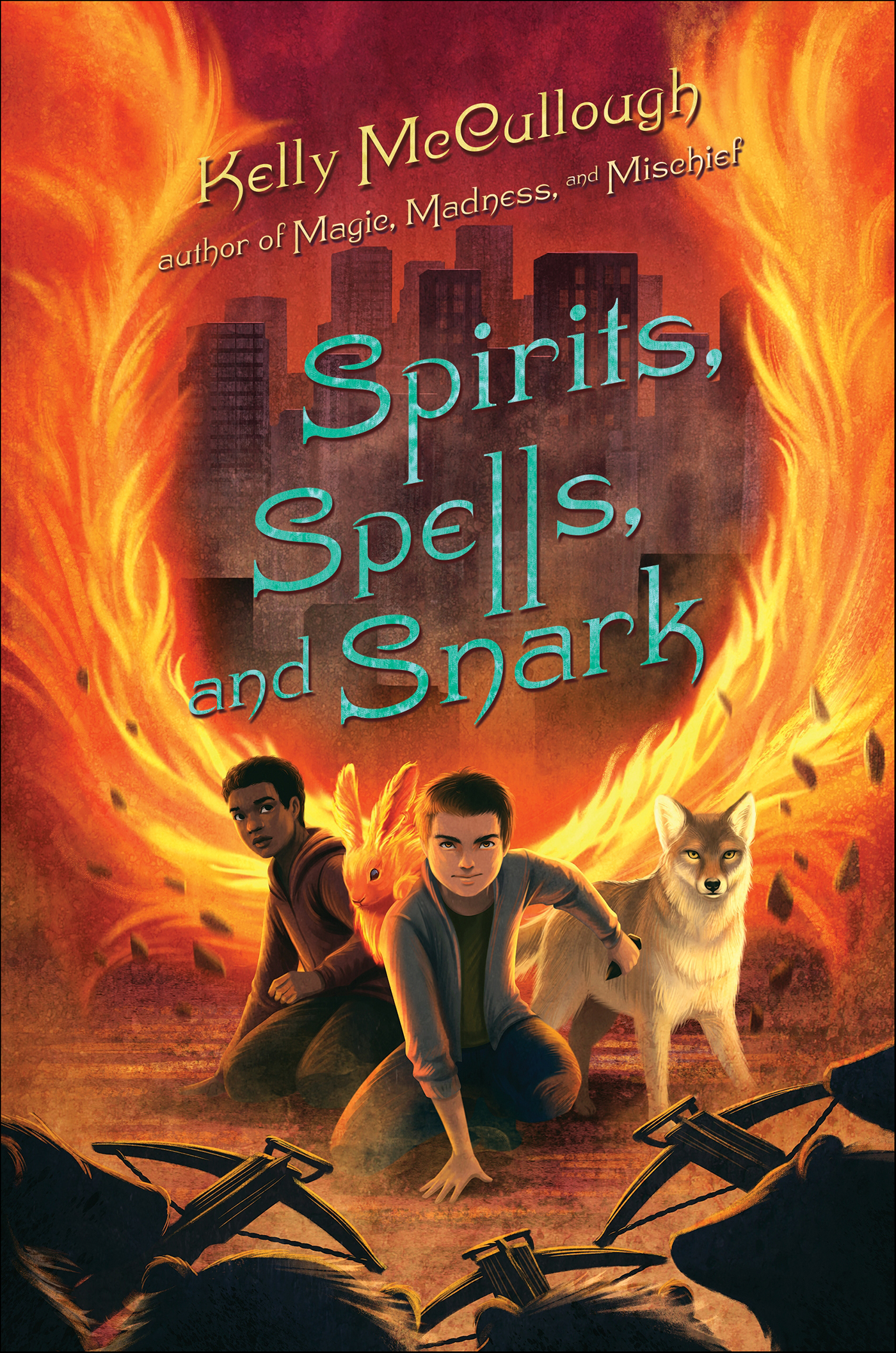 This image is the cover for the book Spirits, Spells, and Snark