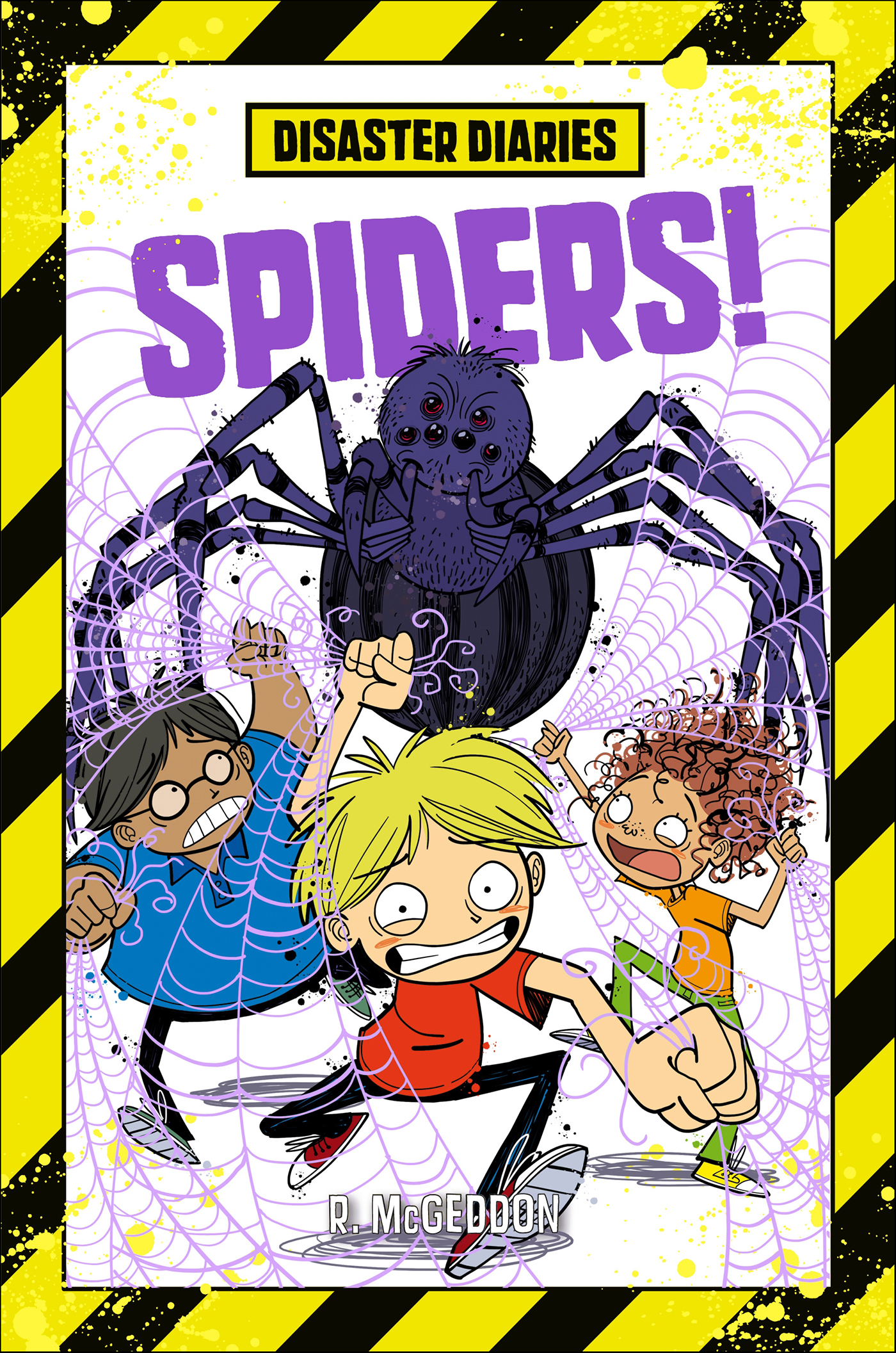 This image is the cover for the book Disaster Diaries: Spiders!, Disaster Diaries