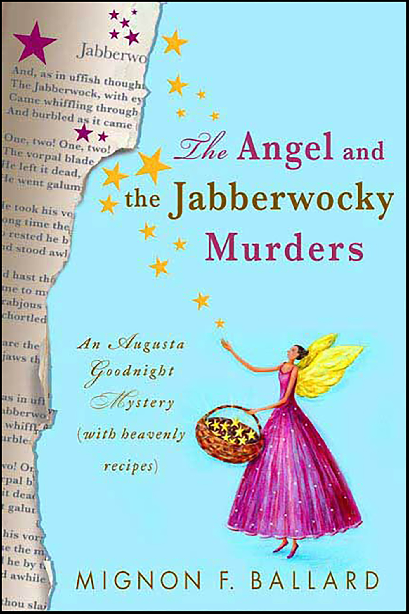 This image is the cover for the book Angel and the Jabberwocky Murders, Augusta Goodnight Mysteries