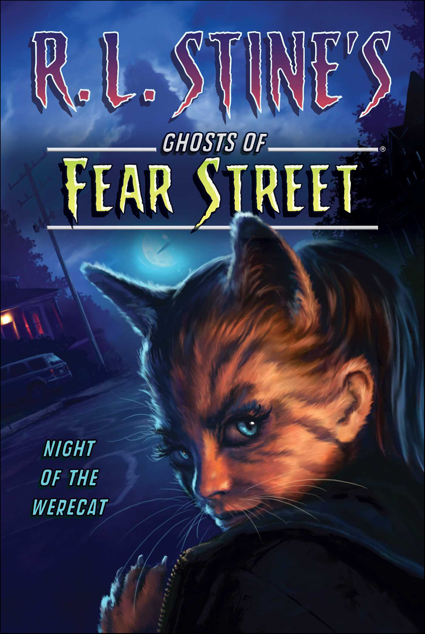 This image is the cover for the book Night of the Werecat, Ghosts of Fear Street