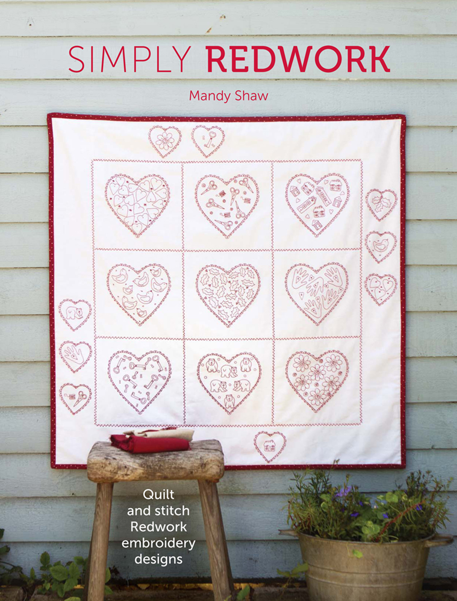 This image is the cover for the book Simply Redwork