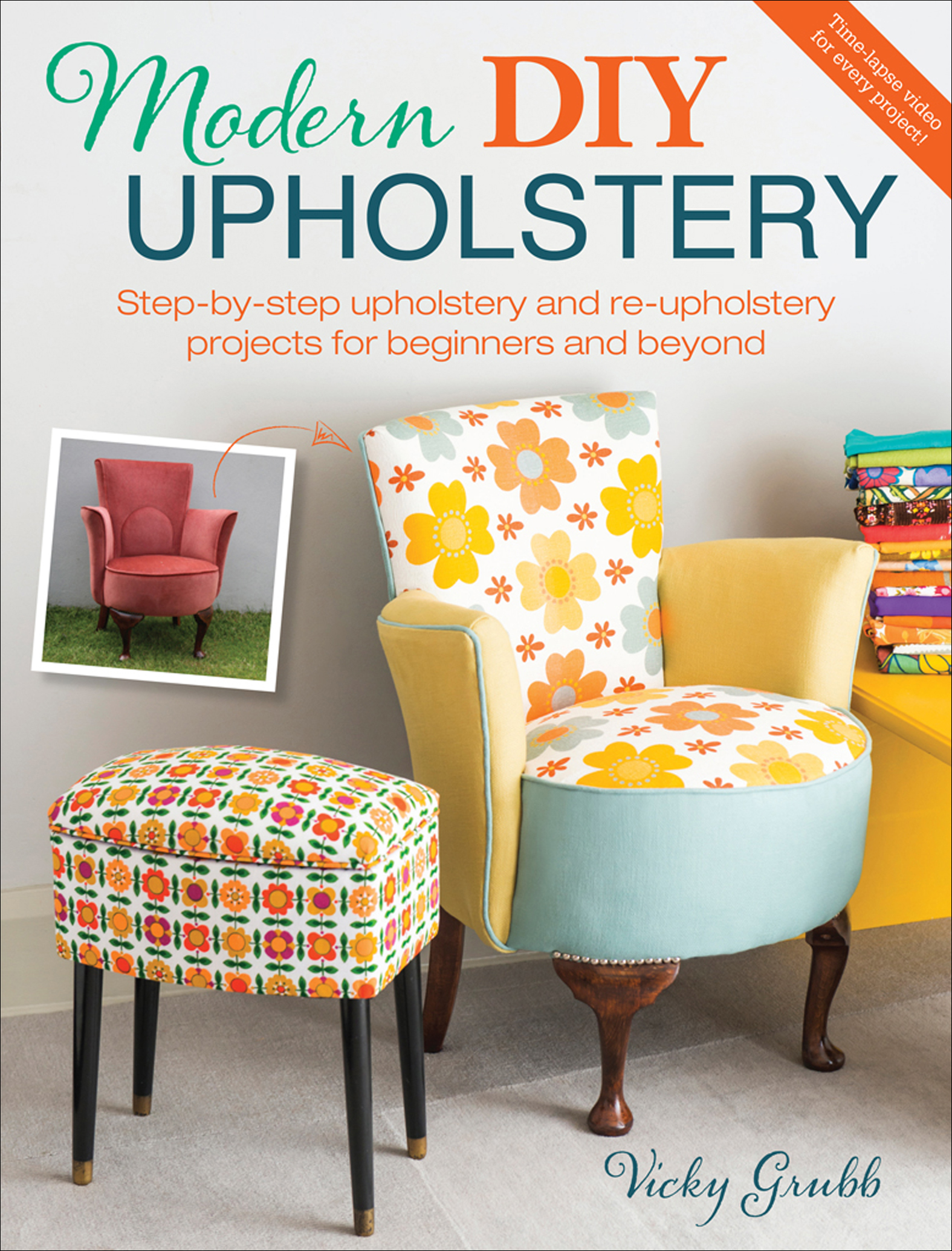 This image is the cover for the book Modern DIY Upholstery