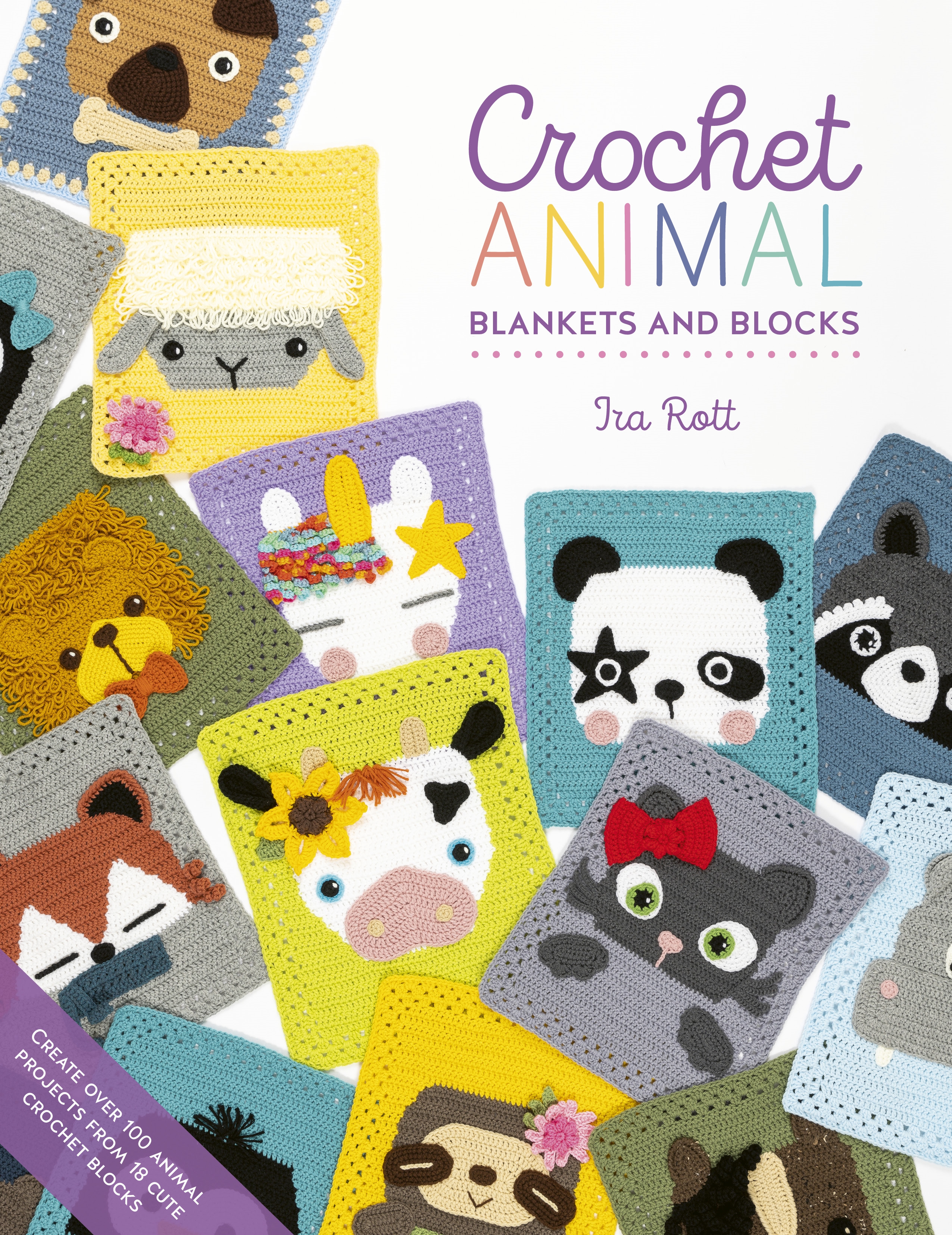 This image is the cover for the book Crochet Animal Blankets And Blocks