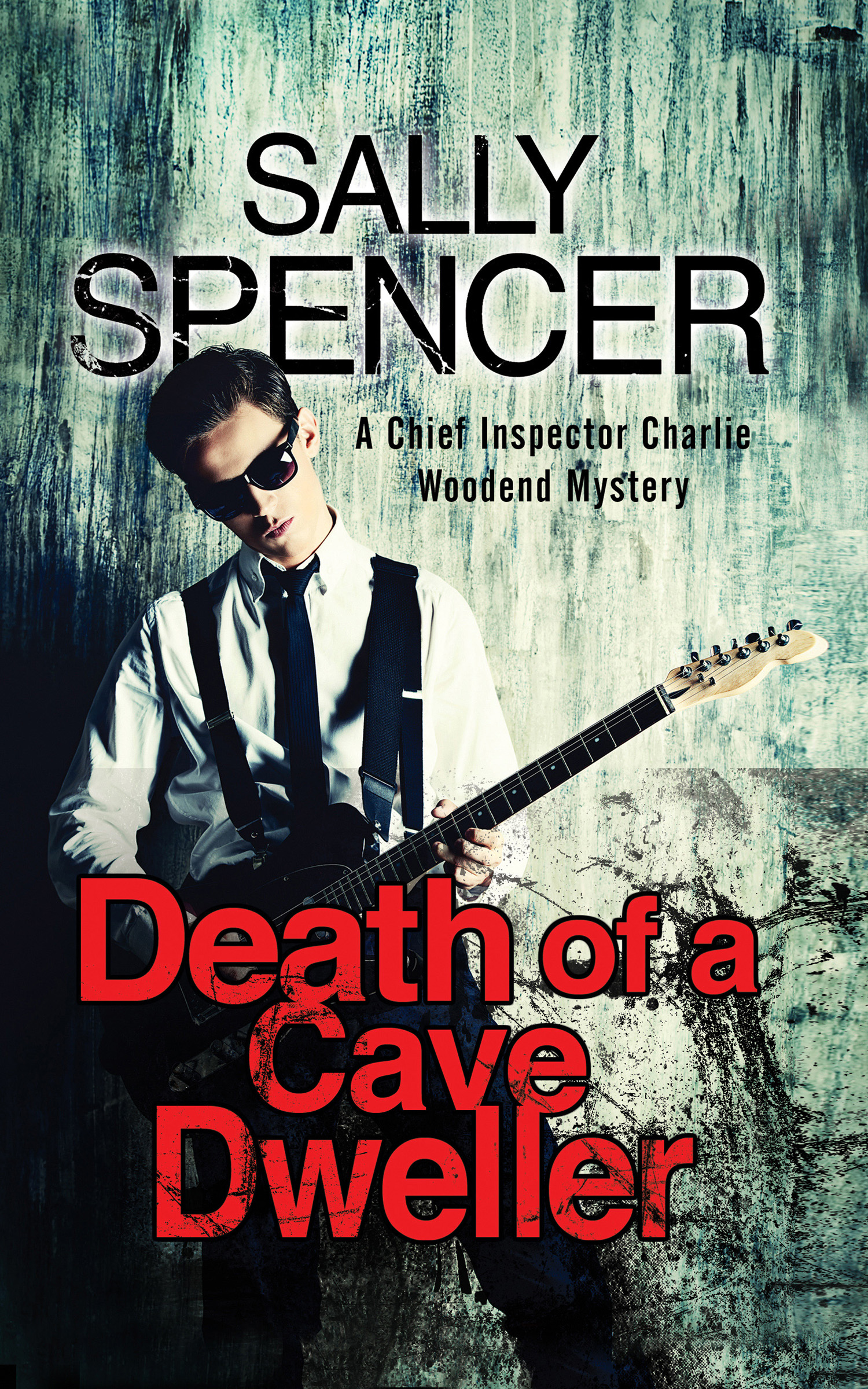 This image is the cover for the book Death of a Cave Dweller, The Chief Inspector Charlie Woodend Mysteries