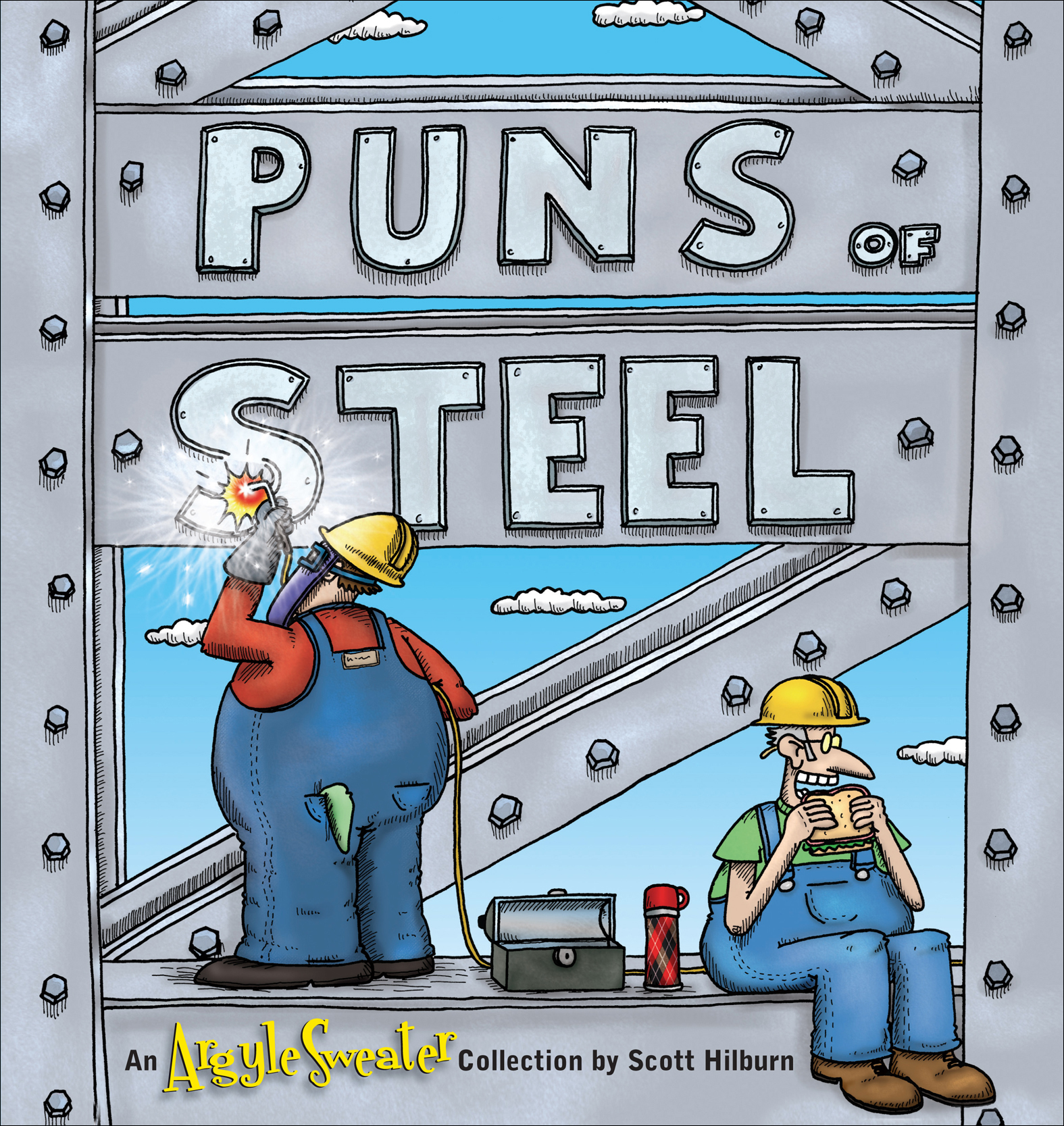 This image is the cover for the book Puns of Steel, Argyle Sweater