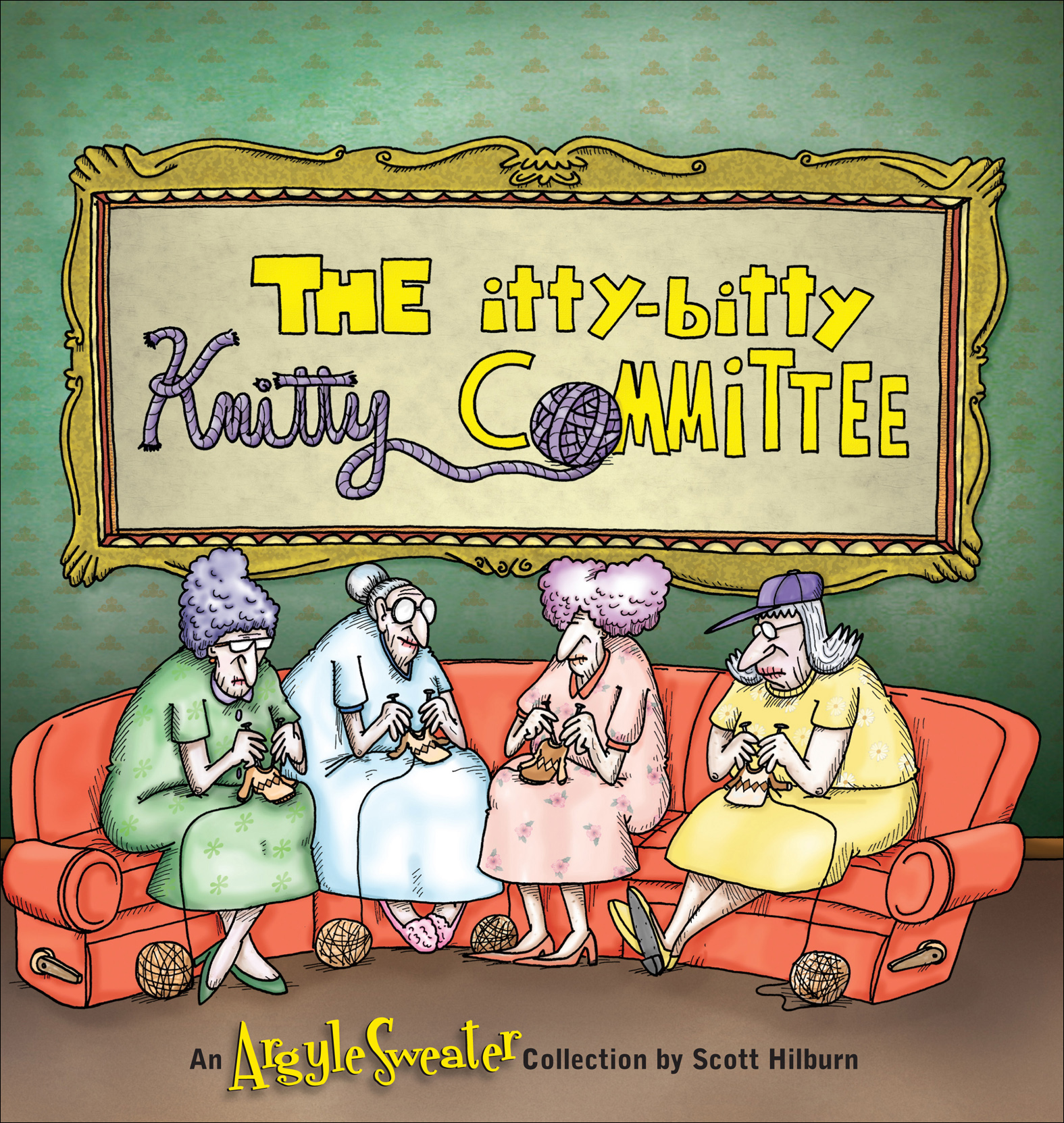 This image is the cover for the book Itty-Bitty Knitty Committee, Argyle Sweater