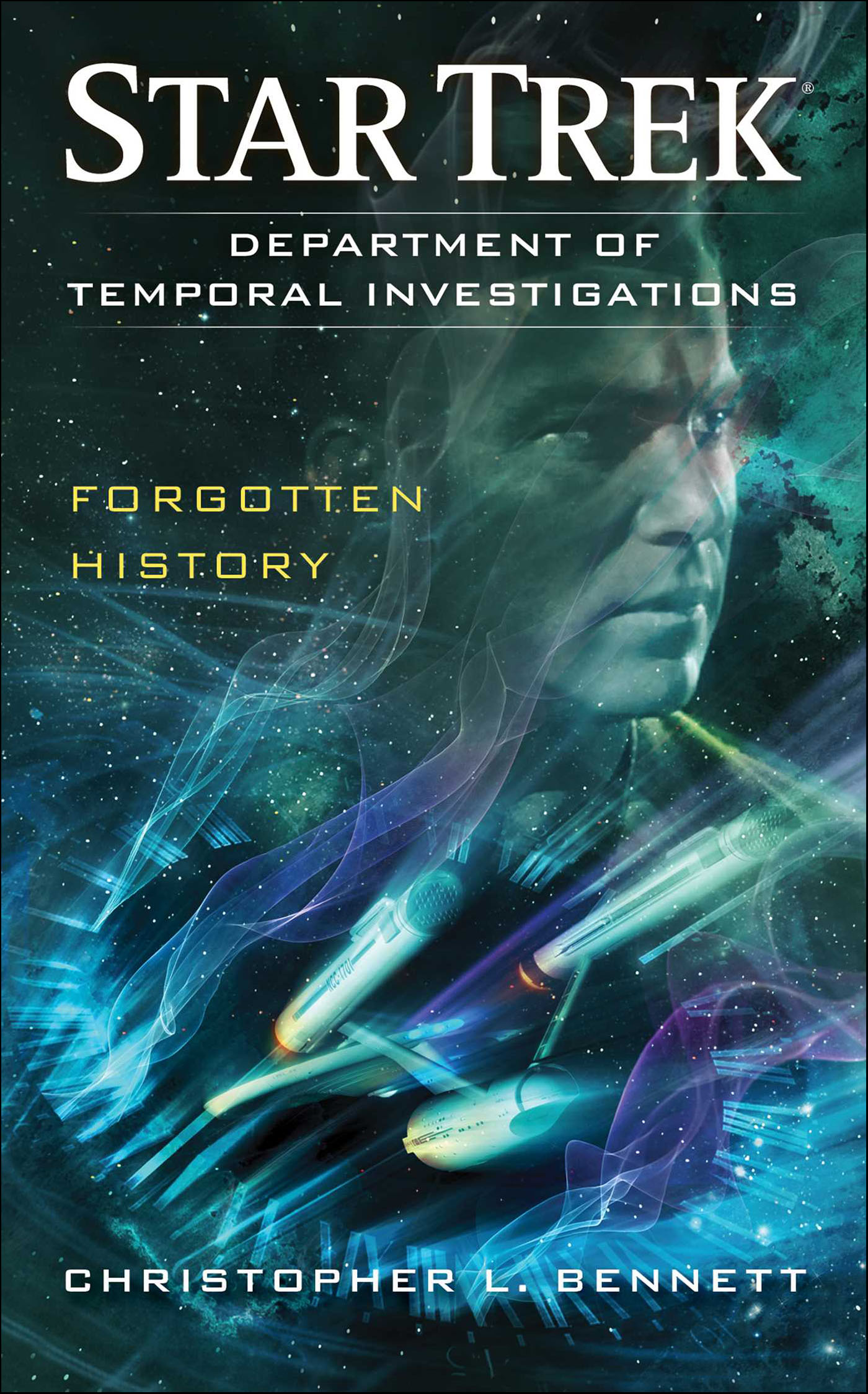This image is the cover for the book Department of Temporal Investigations: Forgotten History, Star Trek: The Original Series