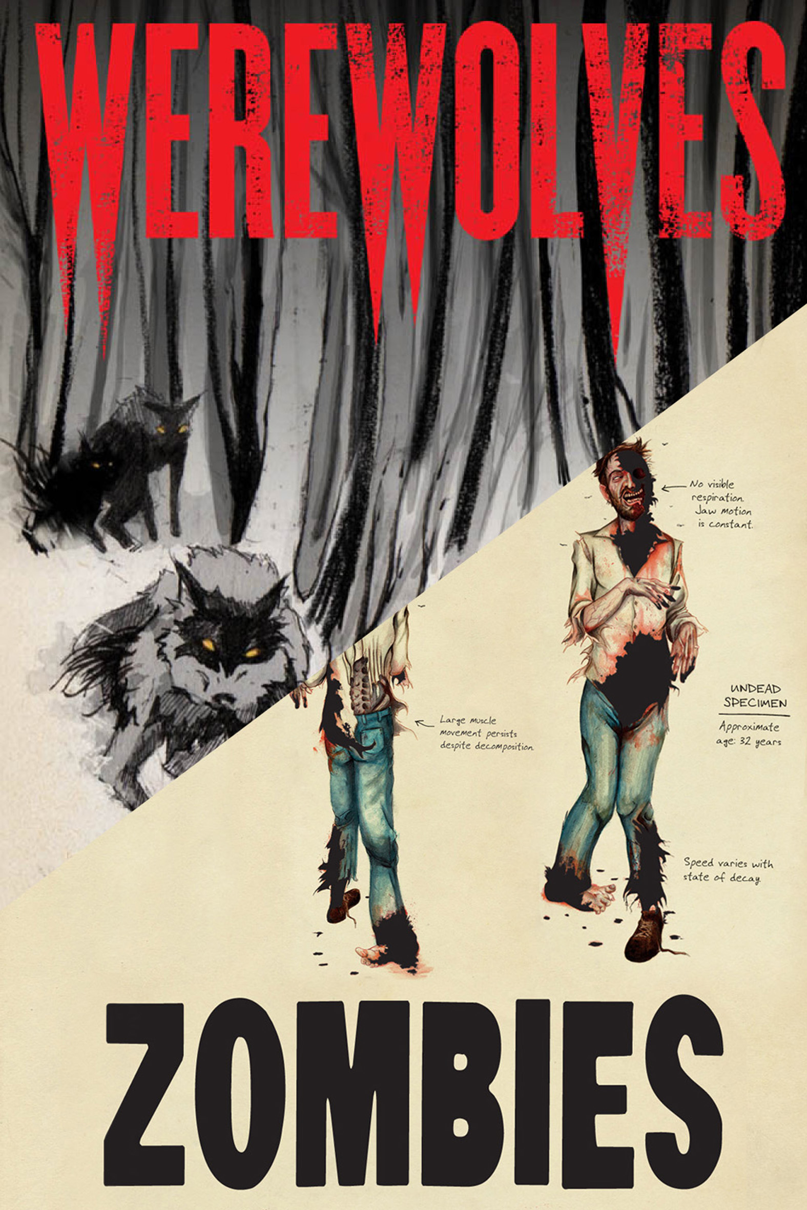 This image is the cover for the book Werewolves/Zombies