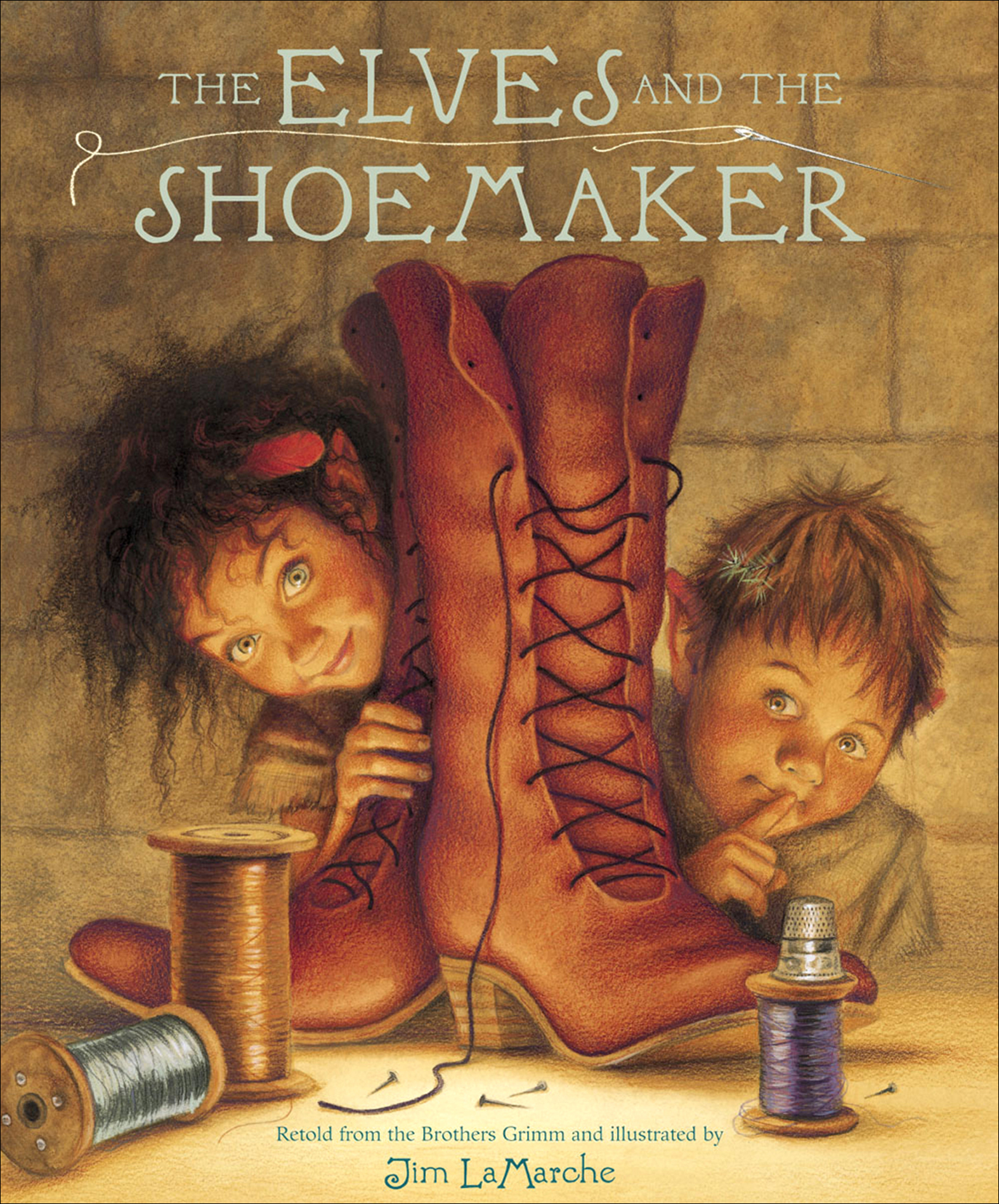 This image is the cover for the book Elves and Shoemaker