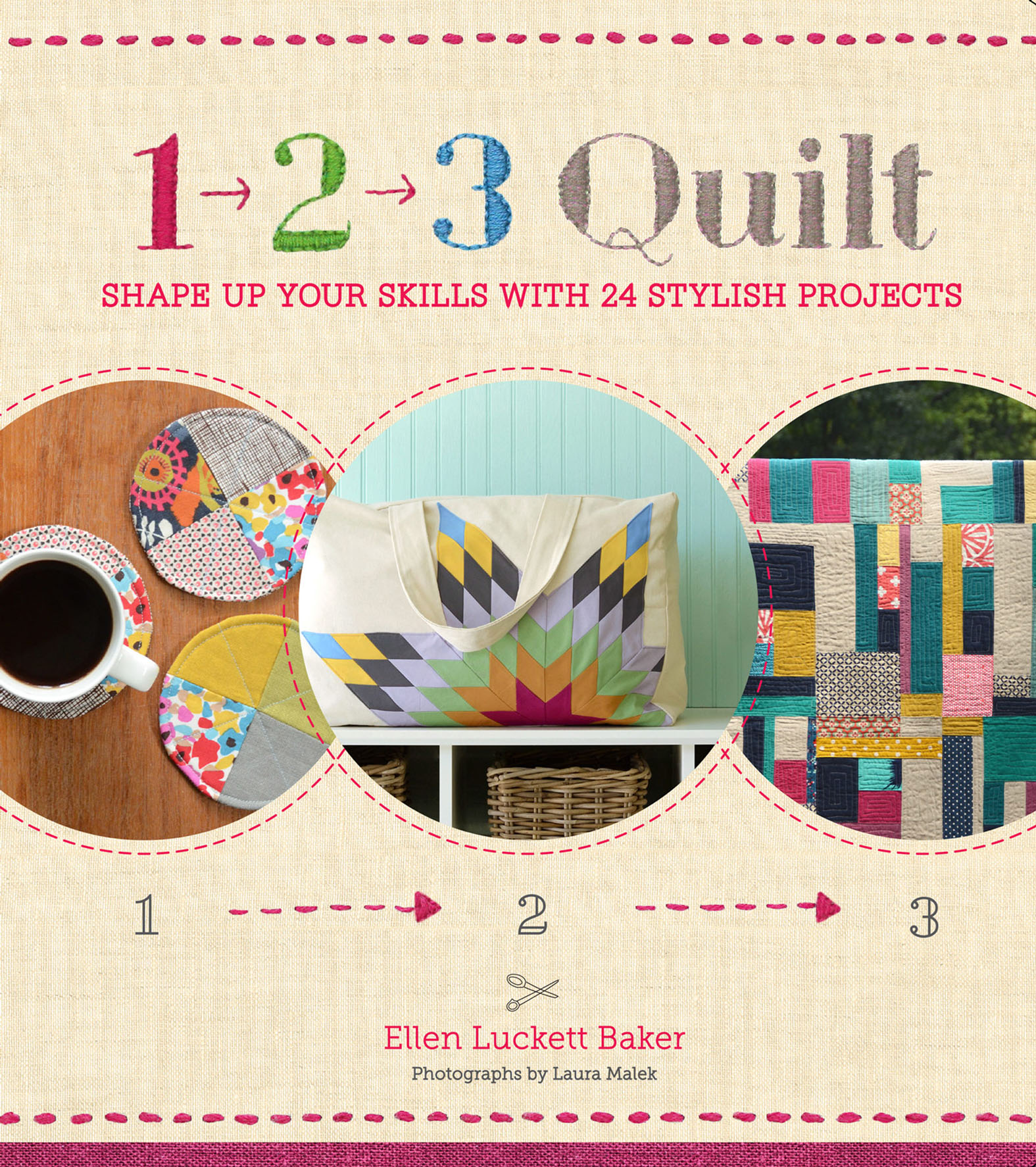 This image is the cover for the book 1, 2, 3 Quilt