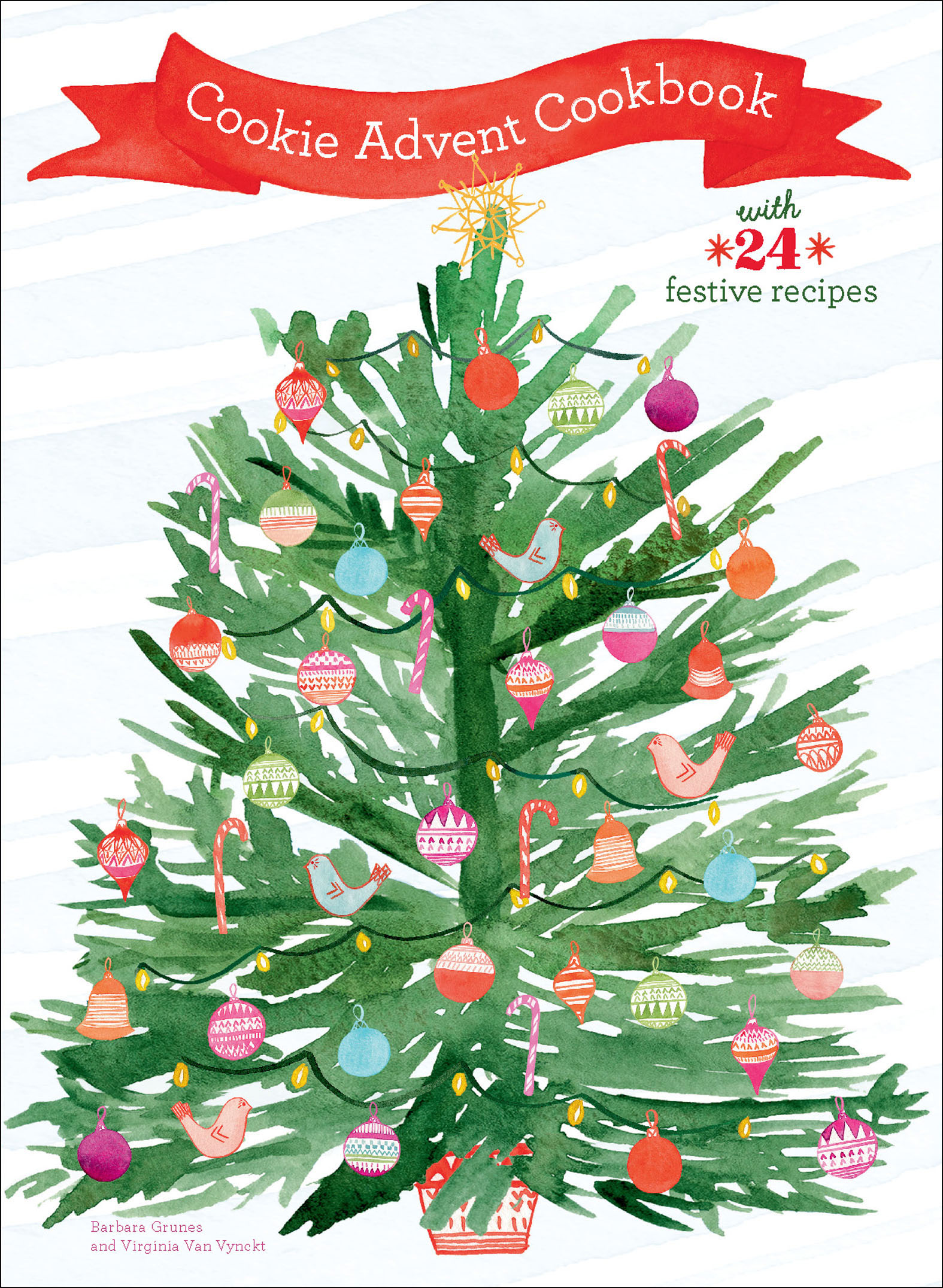 This image is the cover for the book Cookie Advent Cookbook with 24 Festive Recipes