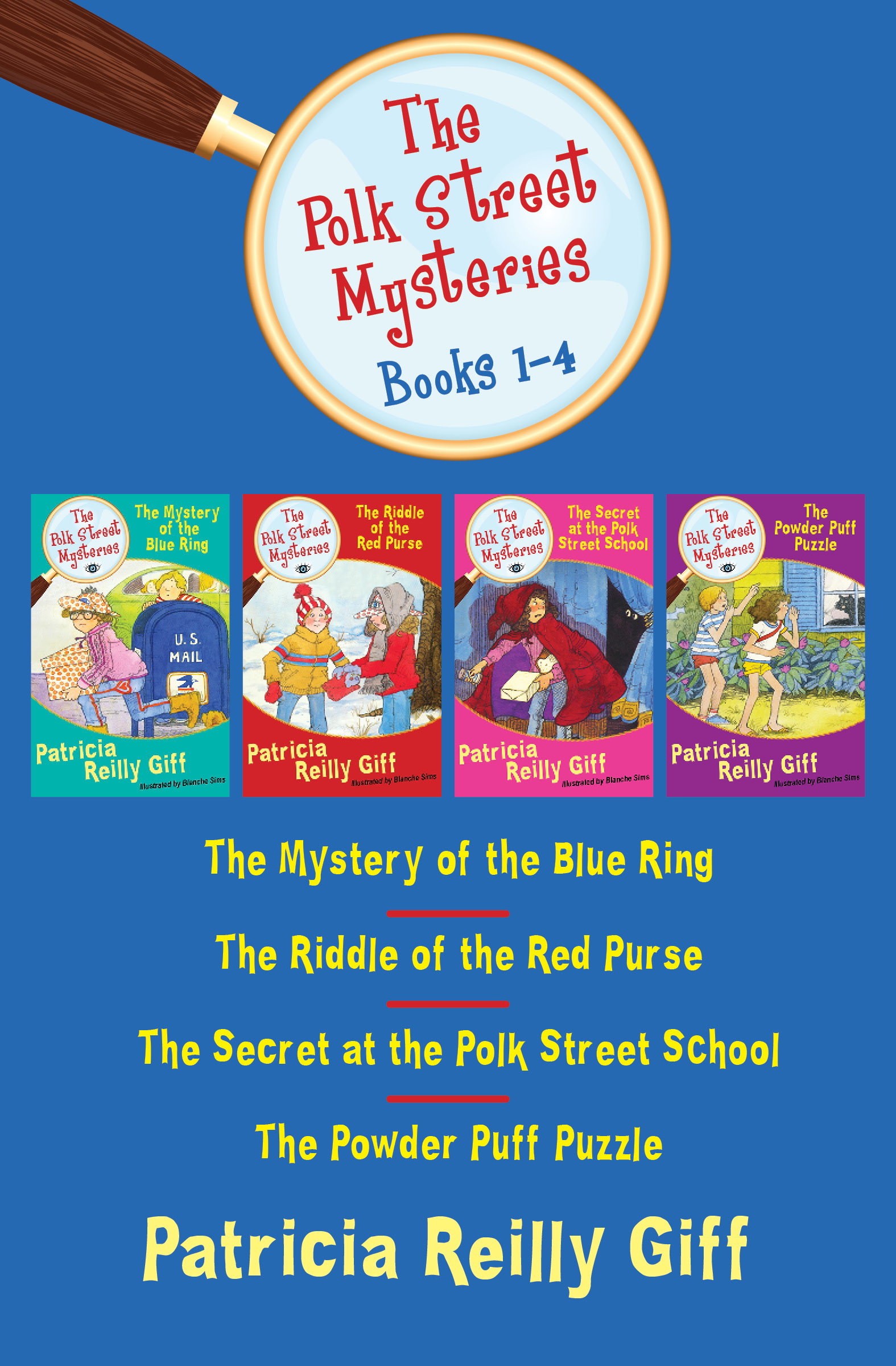 This image is the cover for the book Polk Street Mysteries Books 1–4, The Polk Street Mysteries