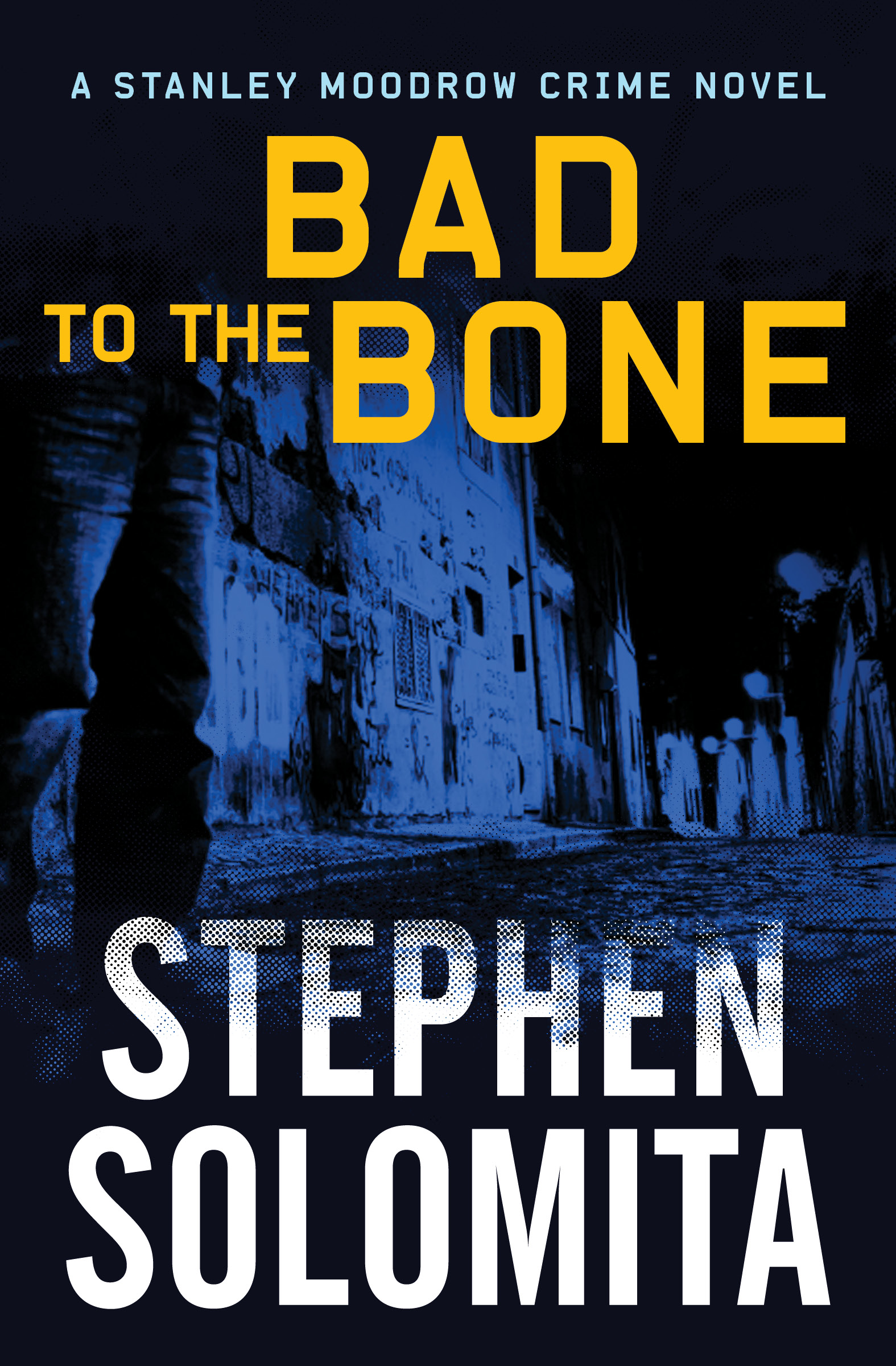 This image is the cover for the book Bad to the Bone, The Stanley Moodrow Crime Novels
