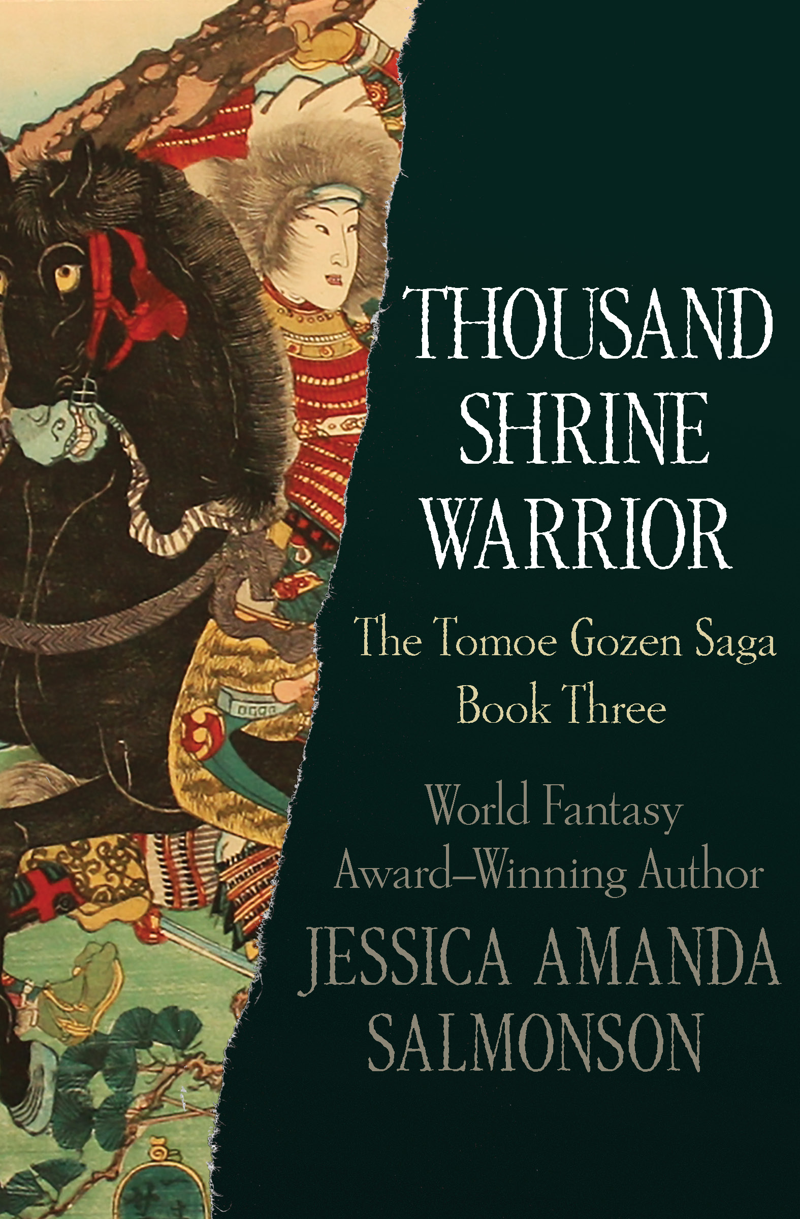 This image is the cover for the book Thousand Shrine Warrior, The Tomoe Gozen Saga