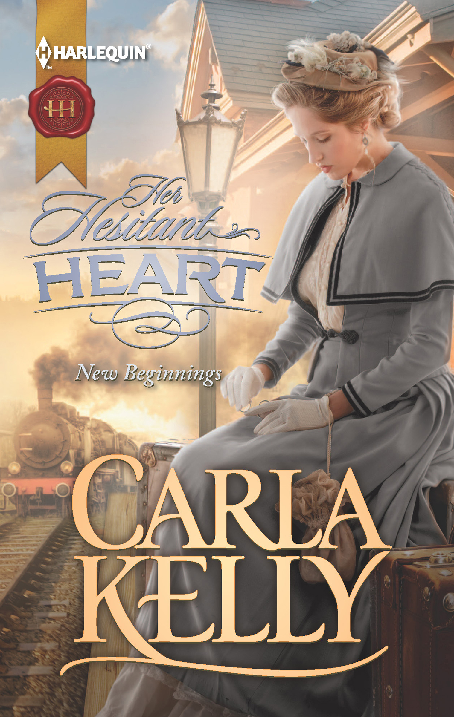 This image is the cover for the book Her Hesitant Heart