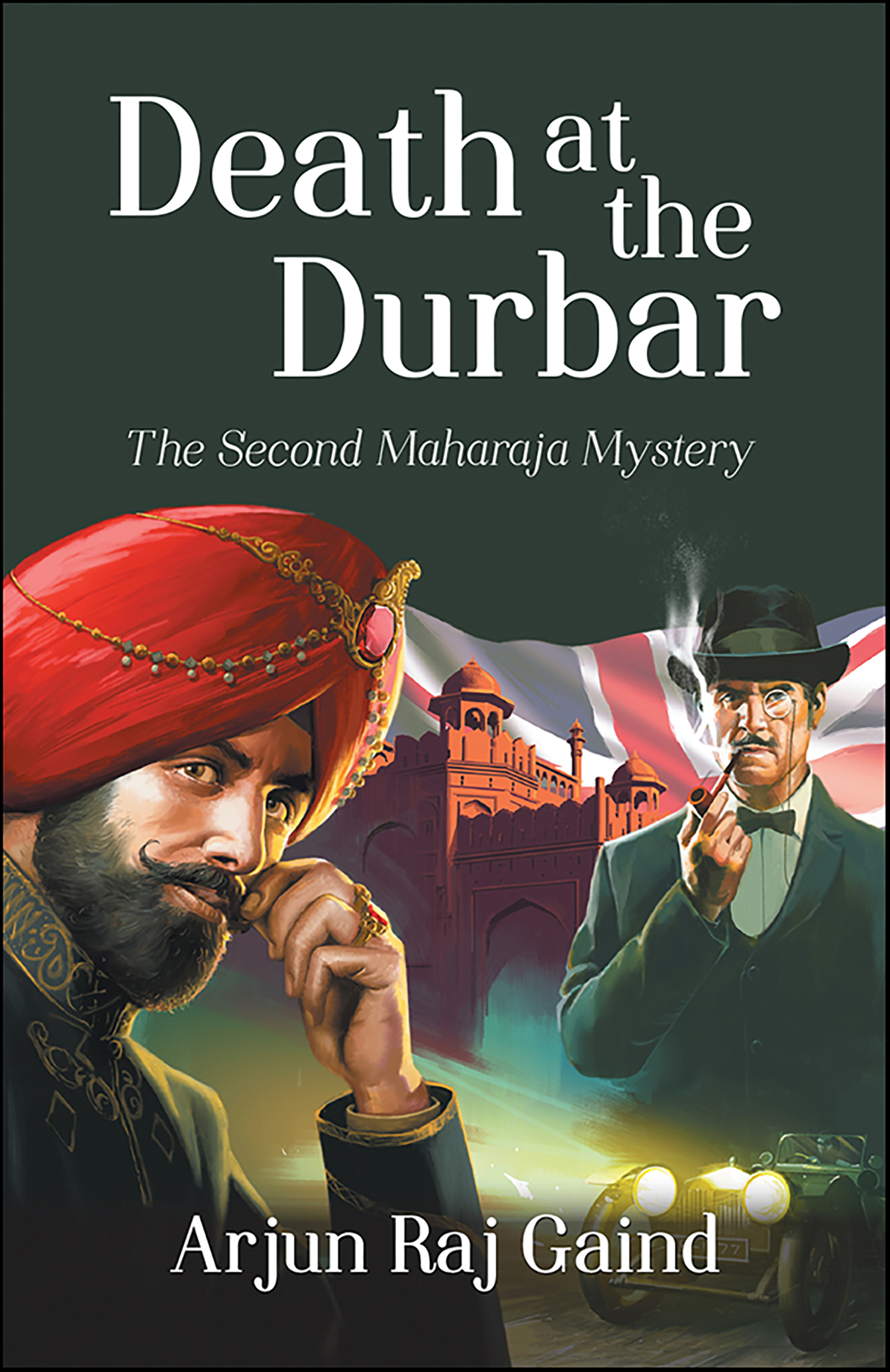 This image is the cover for the book Death at the Durbar, The Maharaja Mysteries