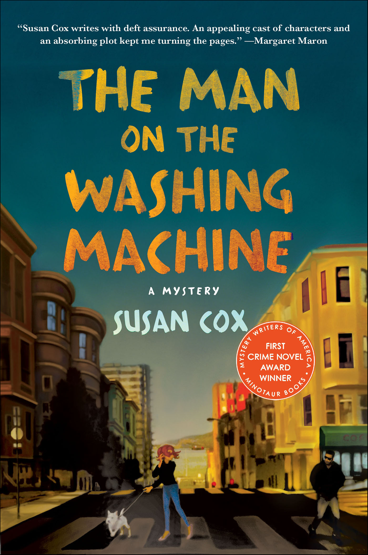 This image is the cover for the book Man on the Washing Machine, Theo Bogart Mysteries