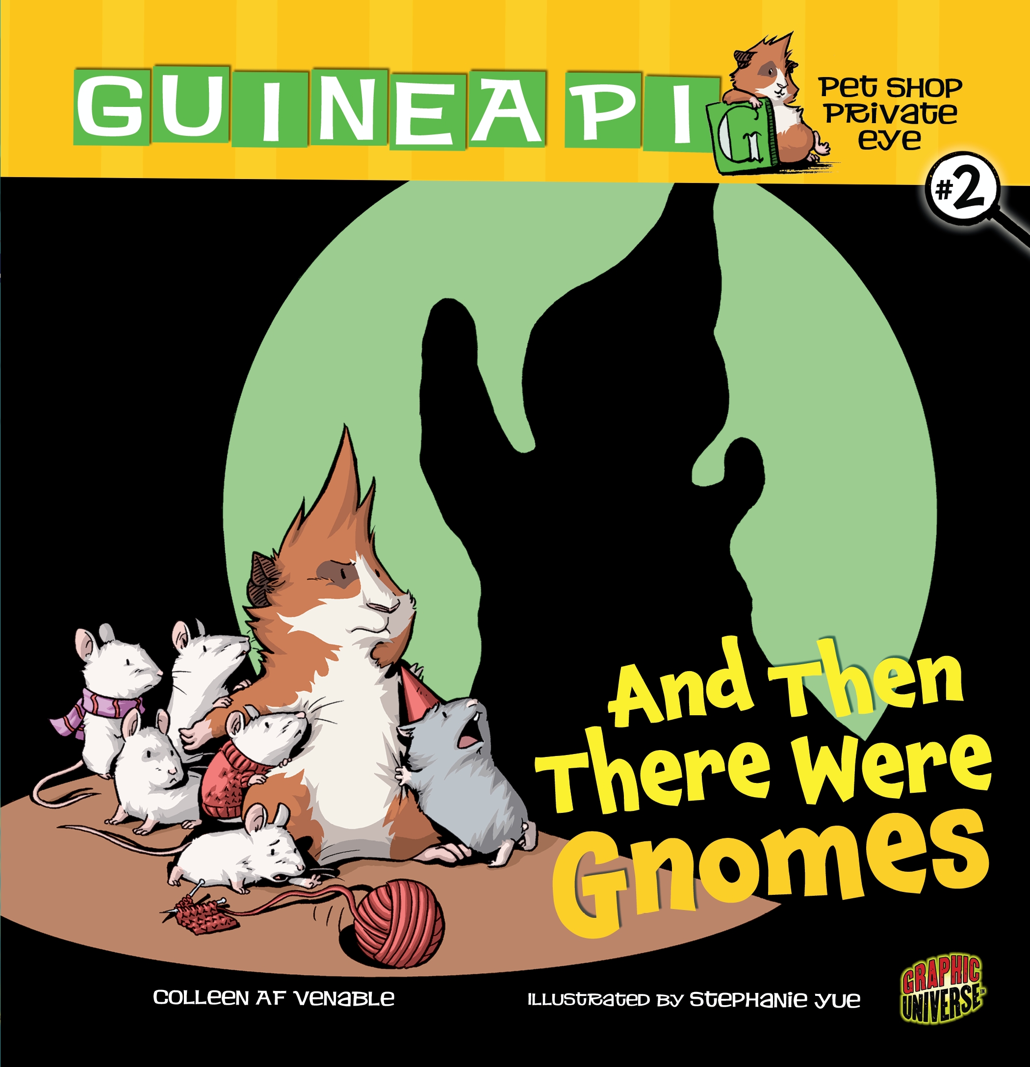 This image is the cover for the book And Then There Were Gnomes, Guinea PIG, Pet Shop Private Eye