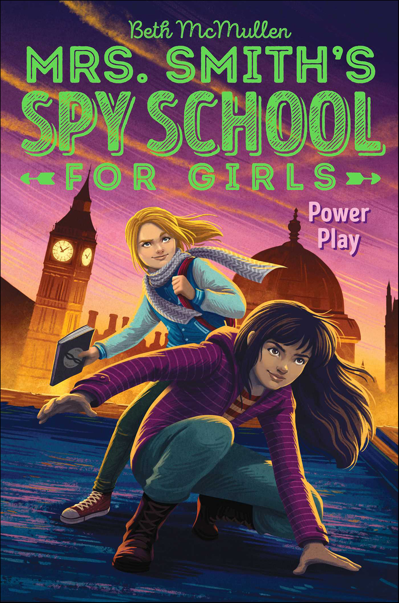 This image is the cover for the book Power Play, Mrs. Smith's Spy School for Girls