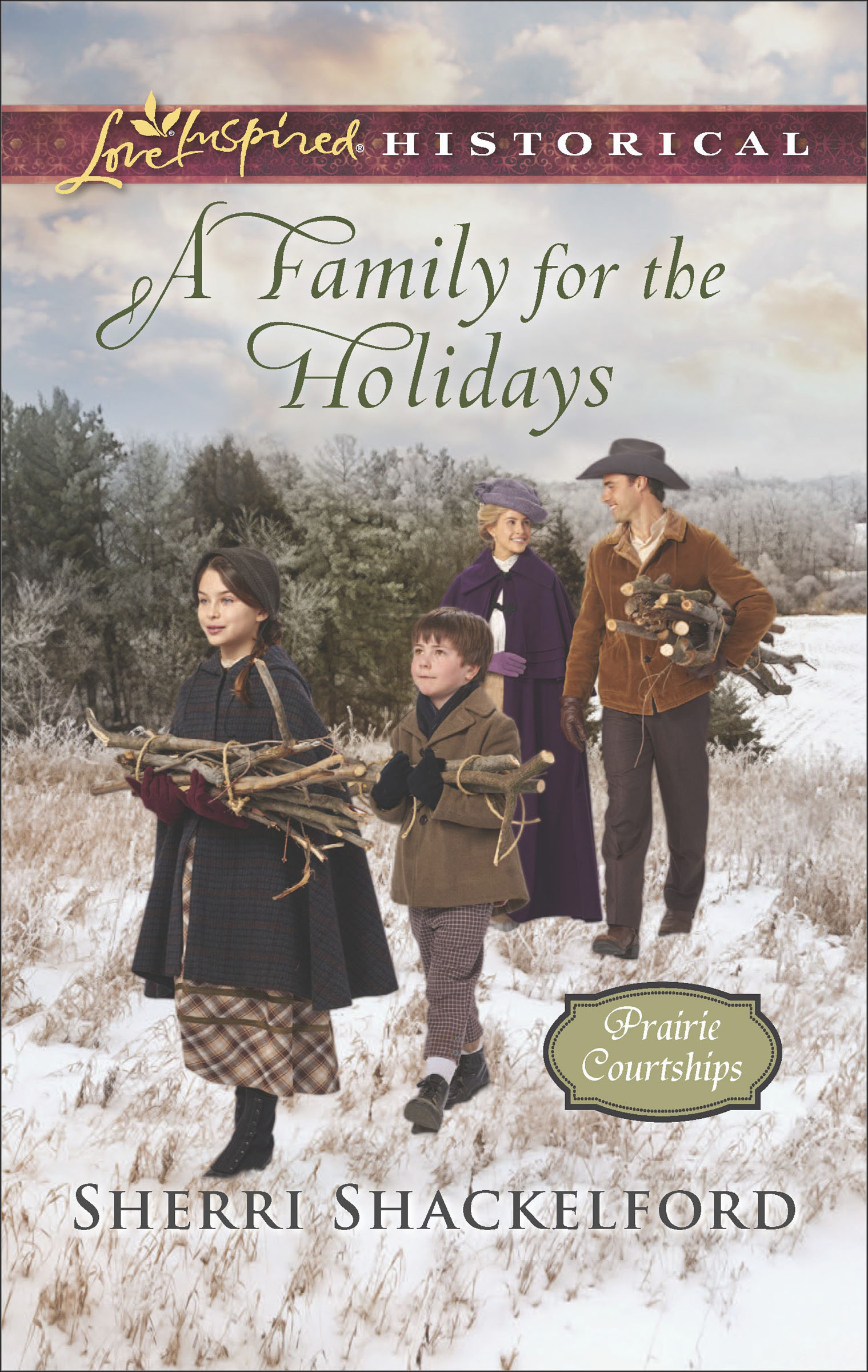 This image is the cover for the book Family for the Holidays, Prairie Courtships