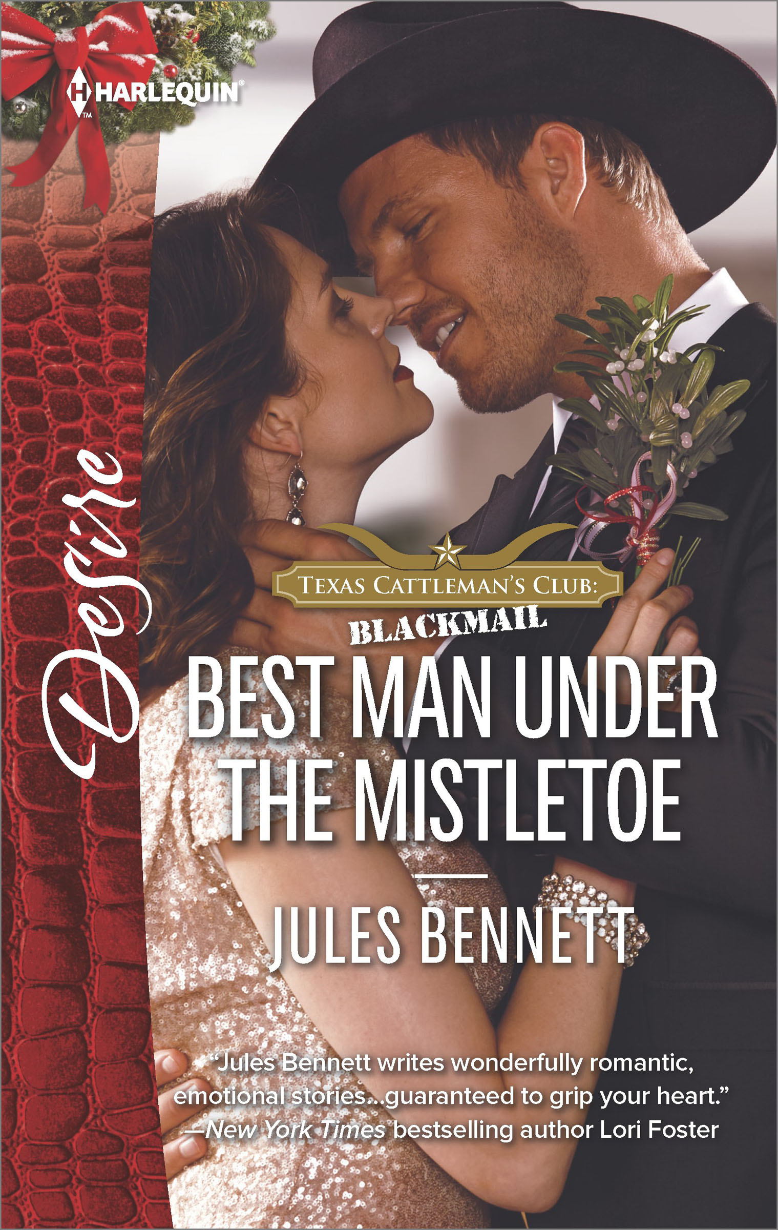This image is the cover for the book Best Man Under the Mistletoe, Texas Cattleman's Club: Blackmail