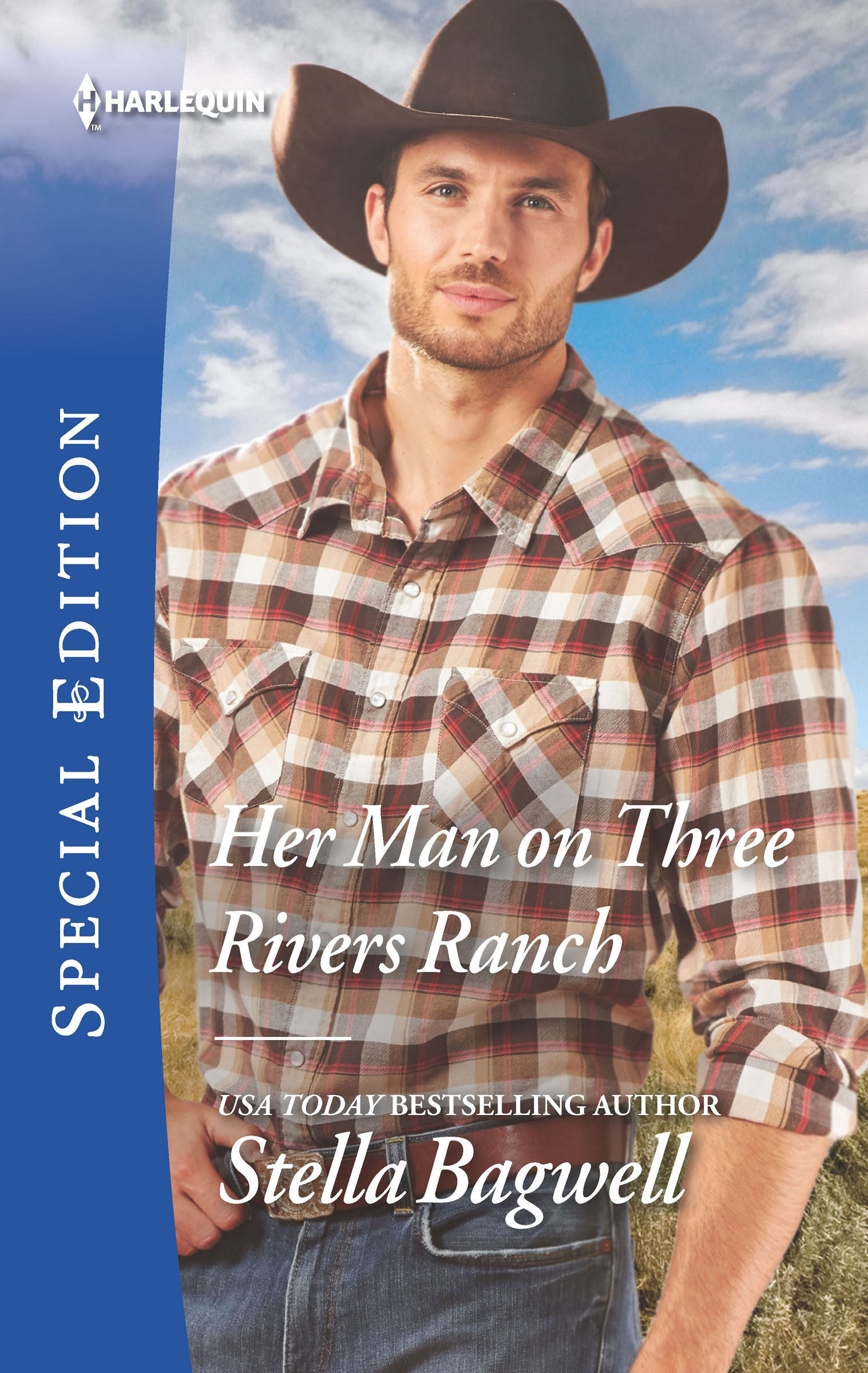 This image is the cover for the book Her Man on Three Rivers Ranch, Men of the West