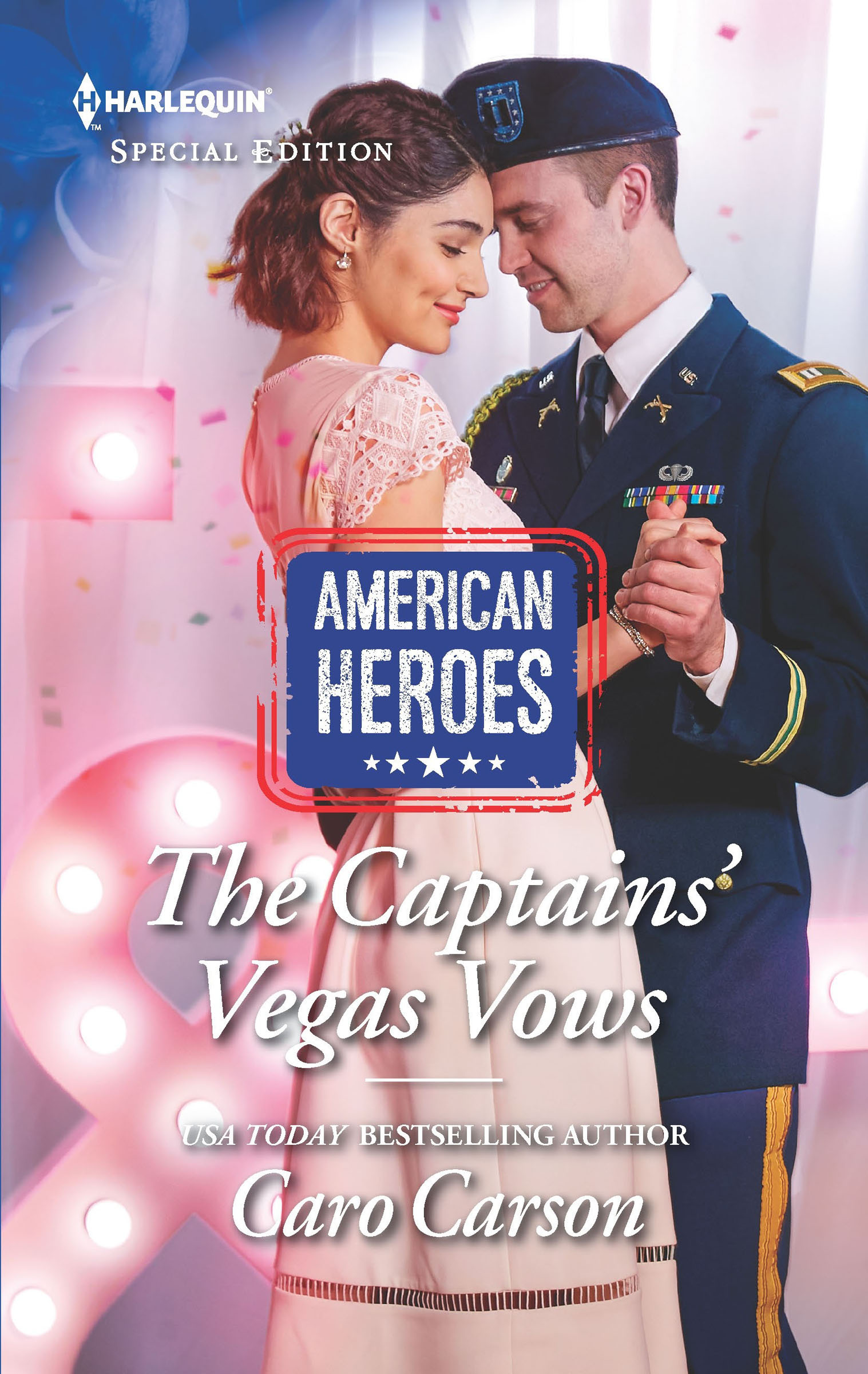 This image is the cover for the book Captains' Vegas Vows, American Heroes