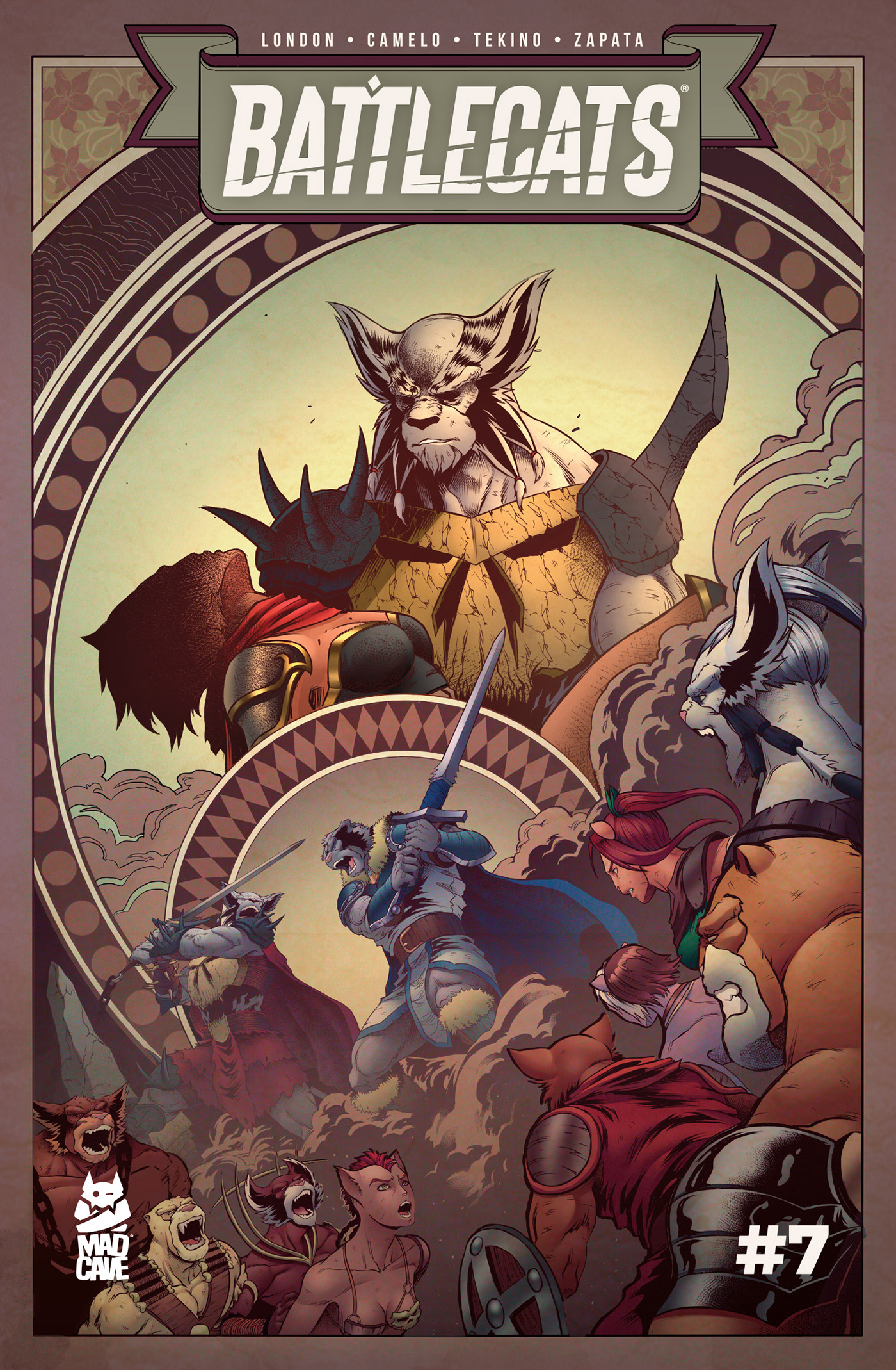 This image is the cover for the book Battlecats Vol. 3 #7, Battlecats