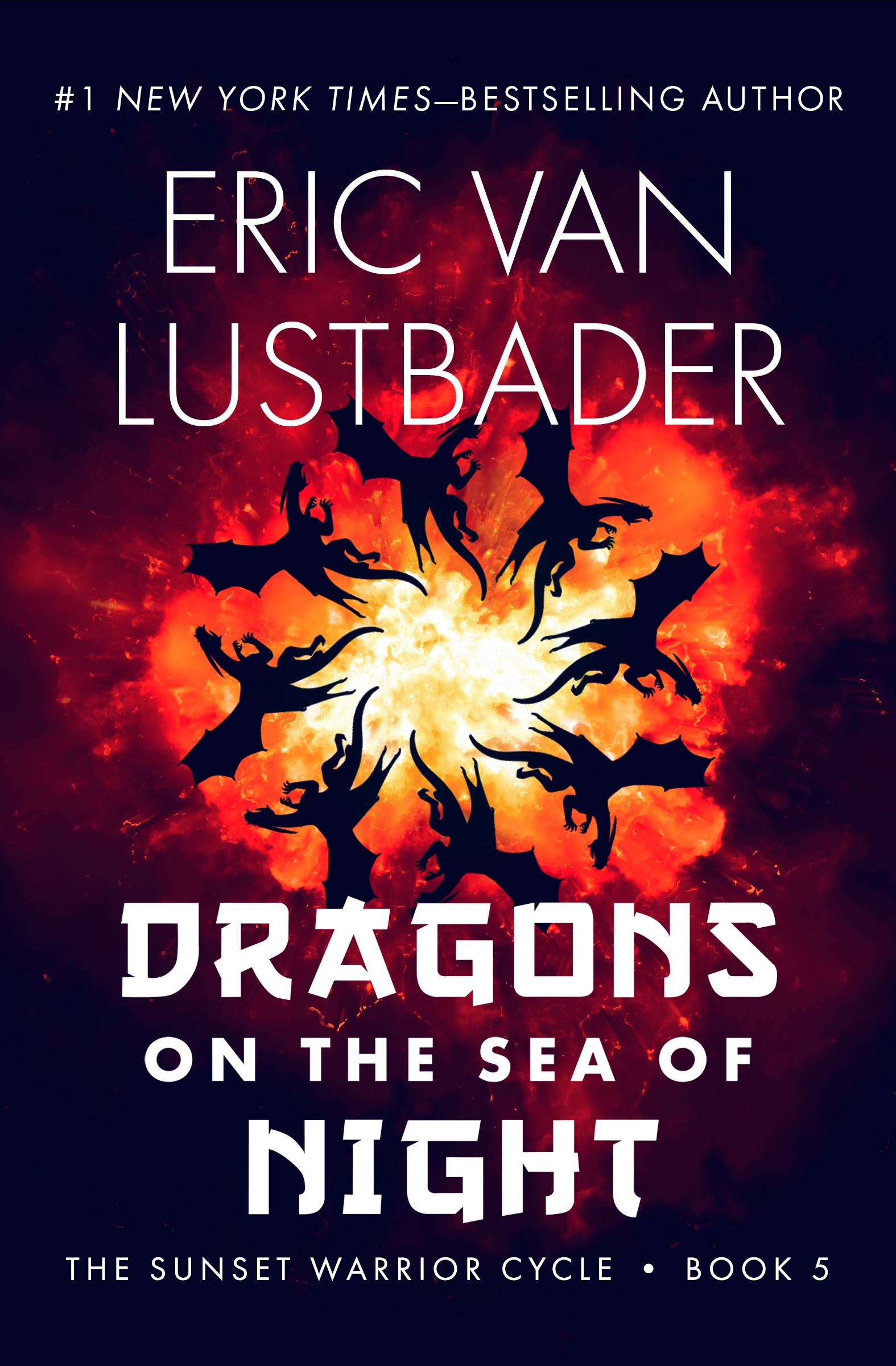 This image is the cover for the book Dragons on the Sea of Night, The Sunset Warrior Cycle