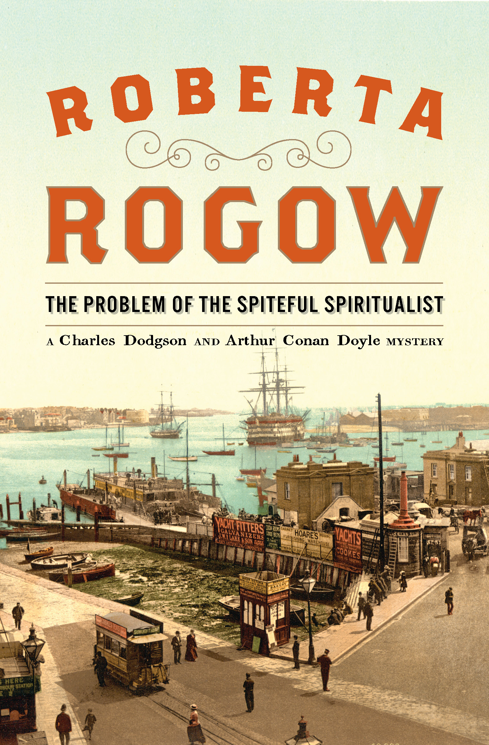 This image is the cover for the book Problem of the Spiteful Spiritualist, The Charles Dodgson and Arthur Conan Doyle Mysteries