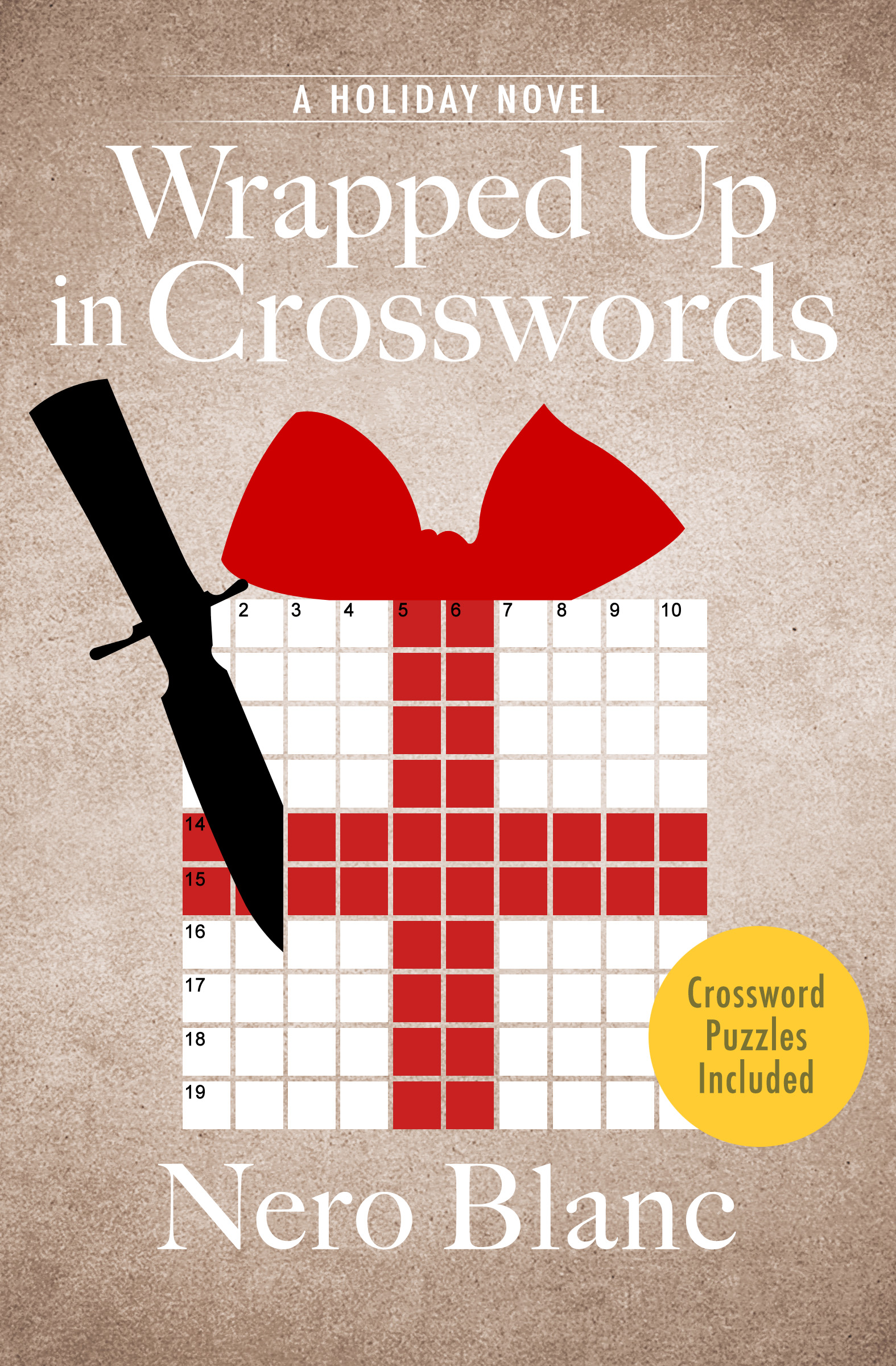 This image is the cover for the book Wrapped Up in Crosswords, Crossword Mysteries
