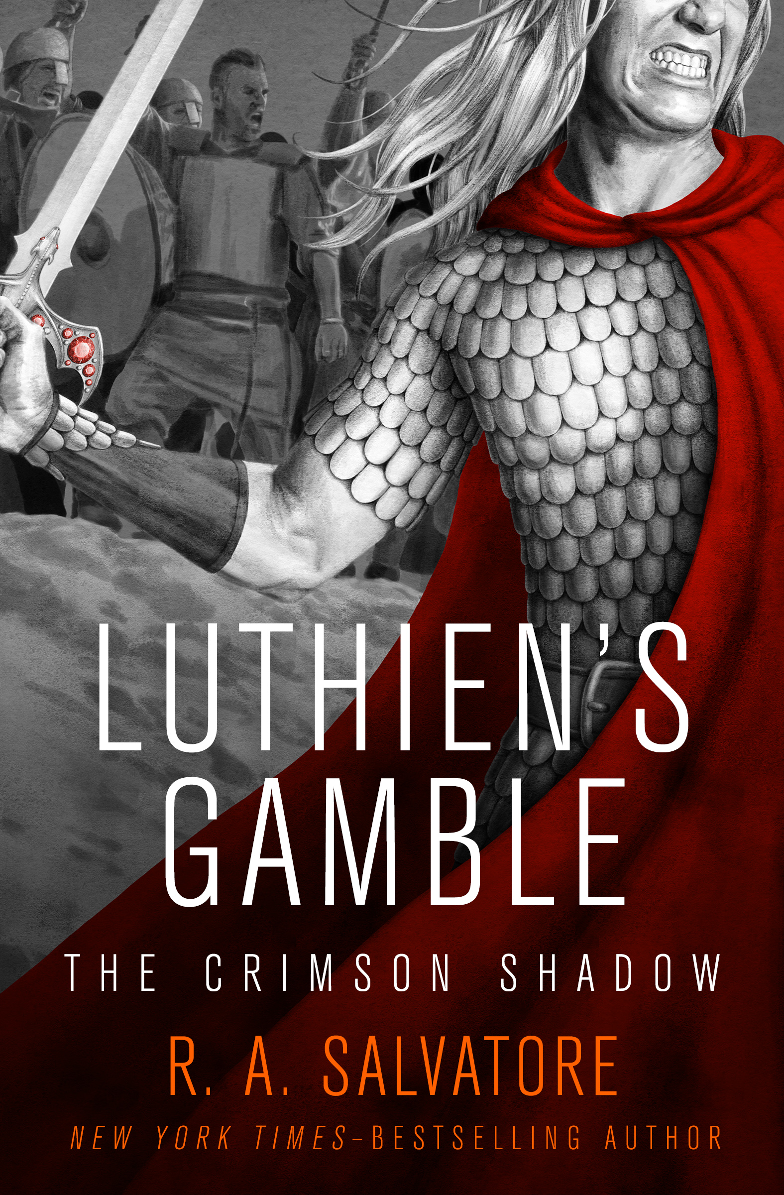 This image is the cover for the book Luthien's Gamble, The Crimson Shadow