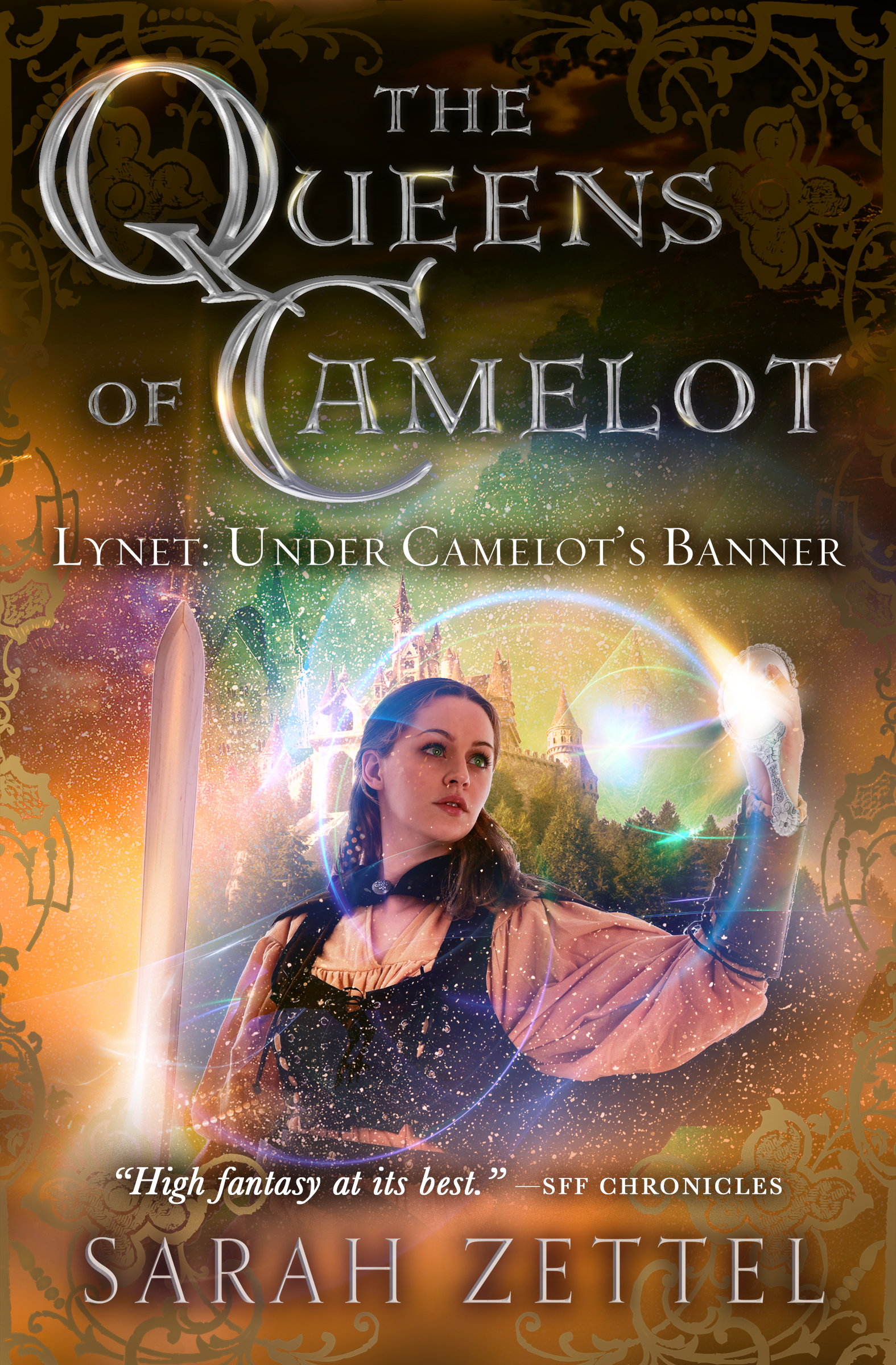 This image is the cover for the book Lynet: Under Camelot's Banner, The Queens of Camelot
