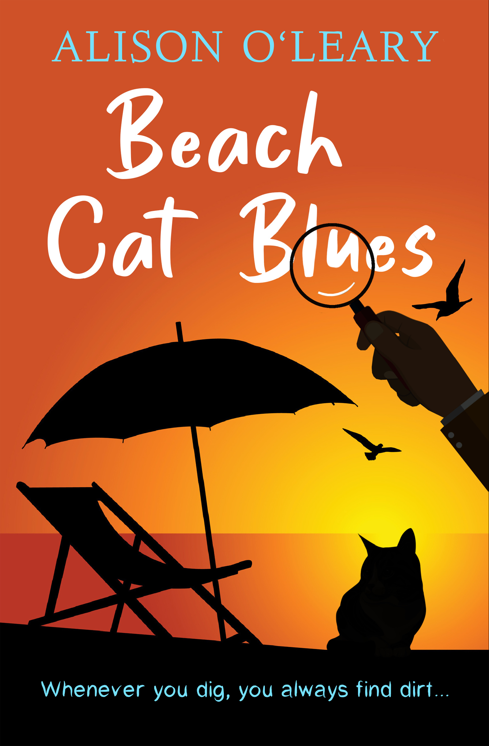 This image is the cover for the book Beach Cat Blues, Cat Noir