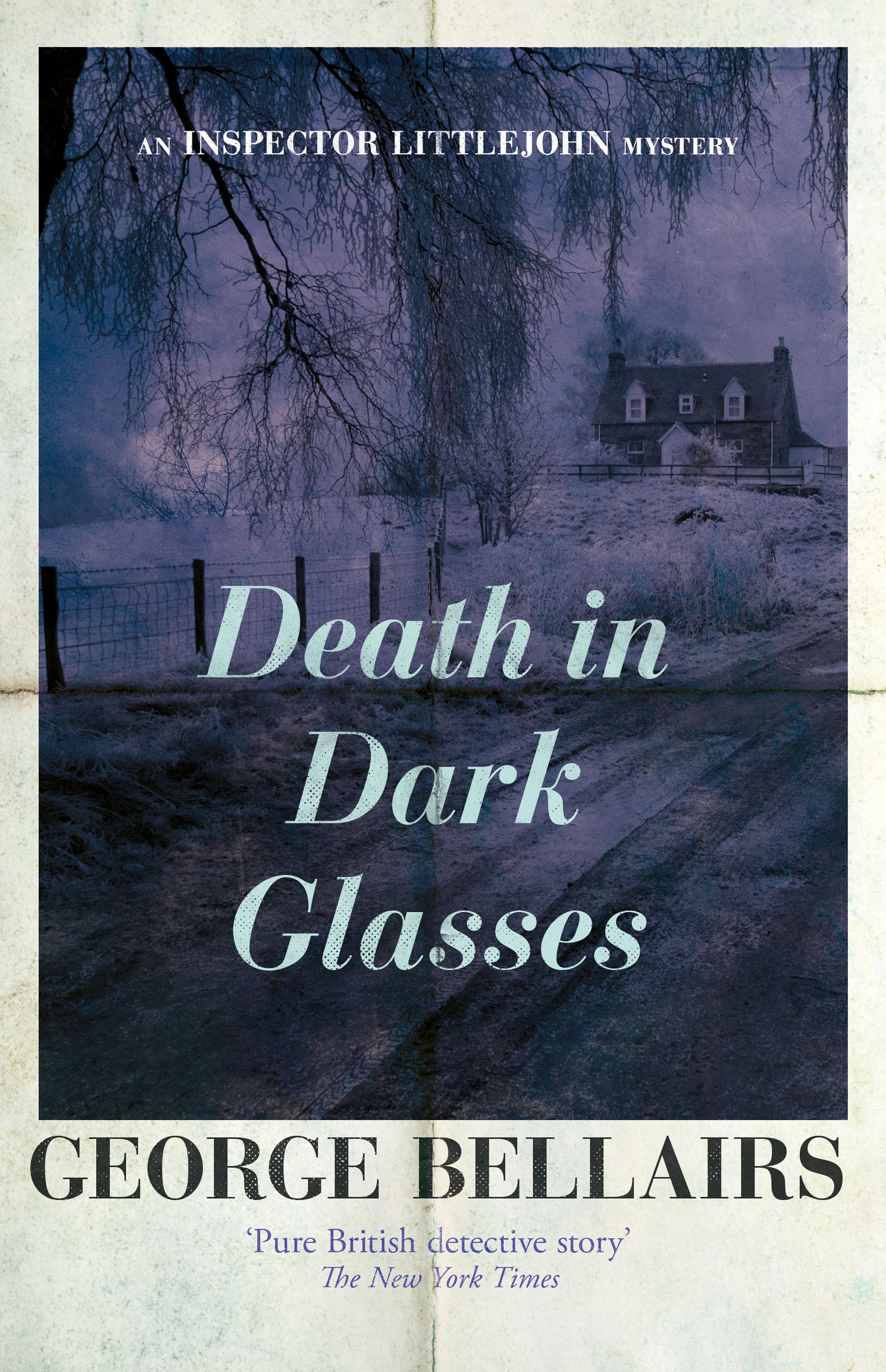 This image is the cover for the book Death in Dark Glasses, The Inspector Littlejohn Mysteries