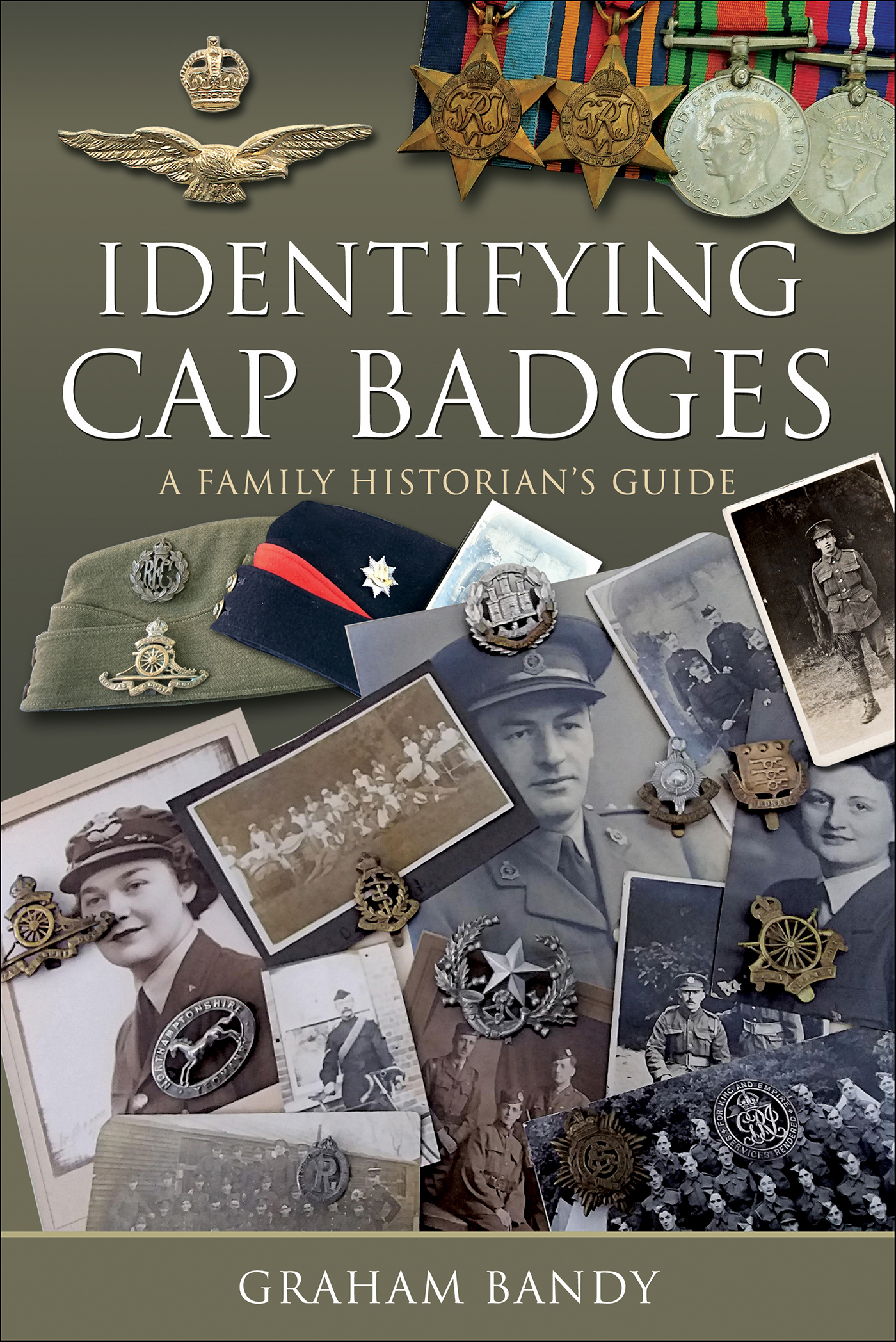 This image is the cover for the book Identifying Cap Badges