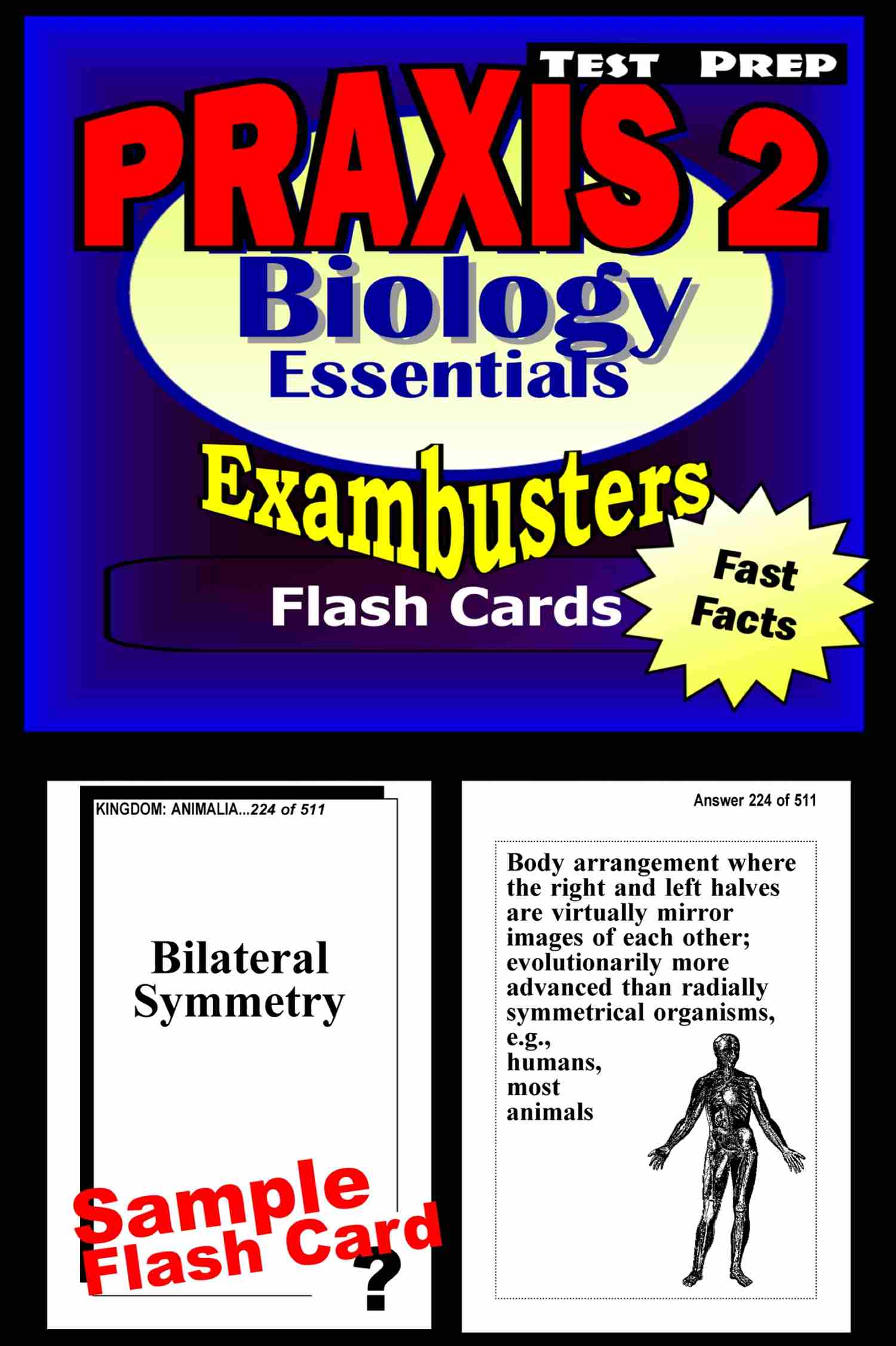 This image is the cover for the book PRAXIS II Biology Test Prep Review--Exambusters Flash Cards, Exambusters PRAXIS 2