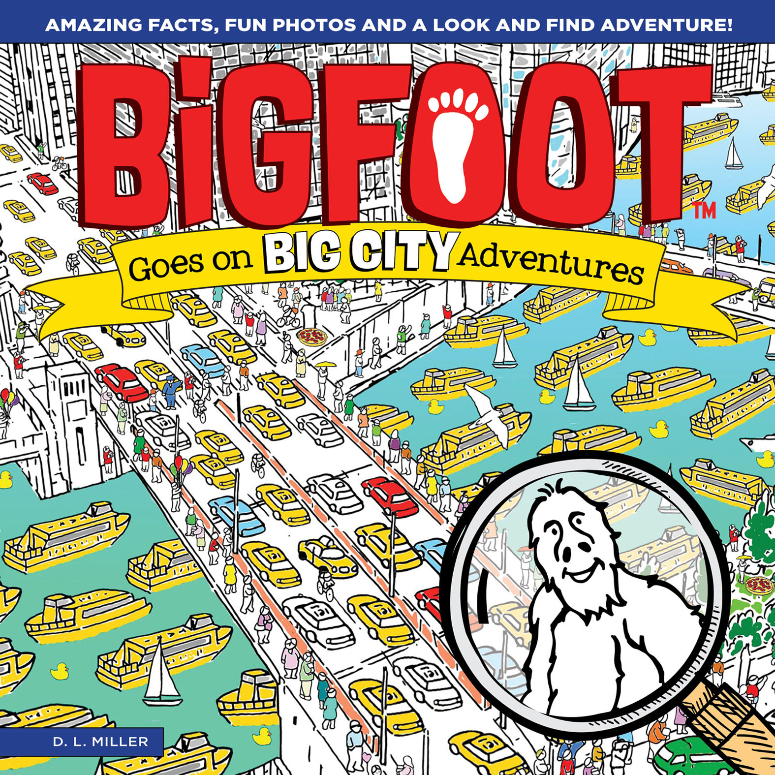 This image is the cover for the book BigFoot Goes on Big City Adventures, BigFoot Search and Find