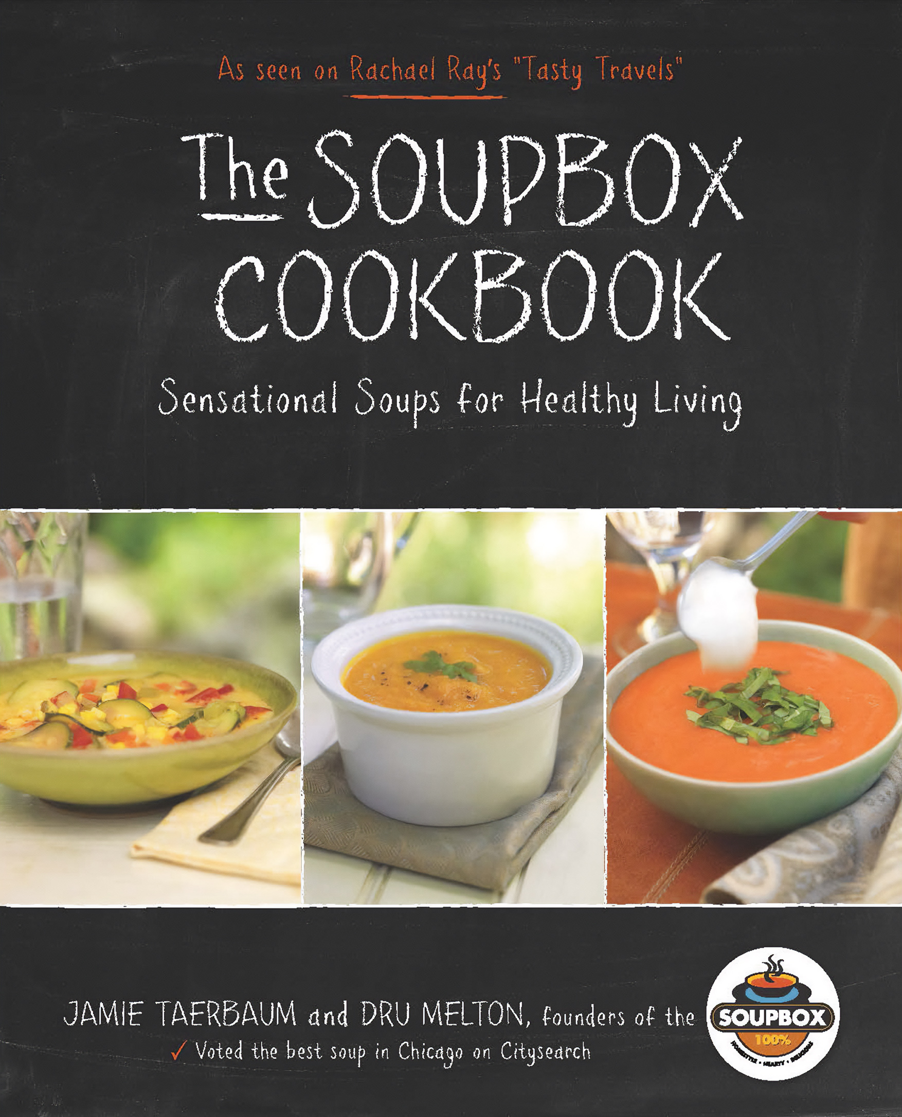 This image is the cover for the book Soupbox Cookbook