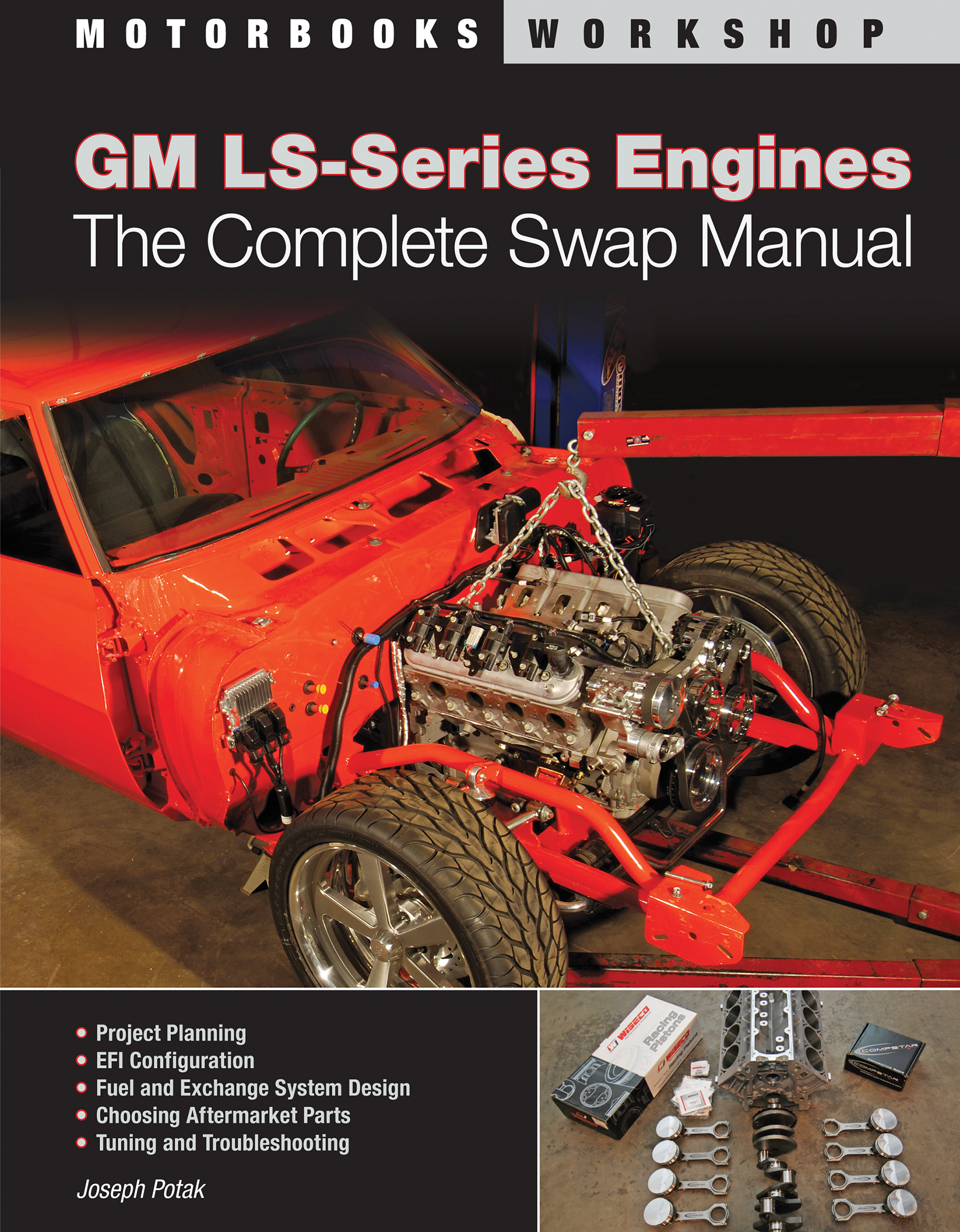 This image is the cover for the book GM LS-Series Engines, Motorbooks Workshop