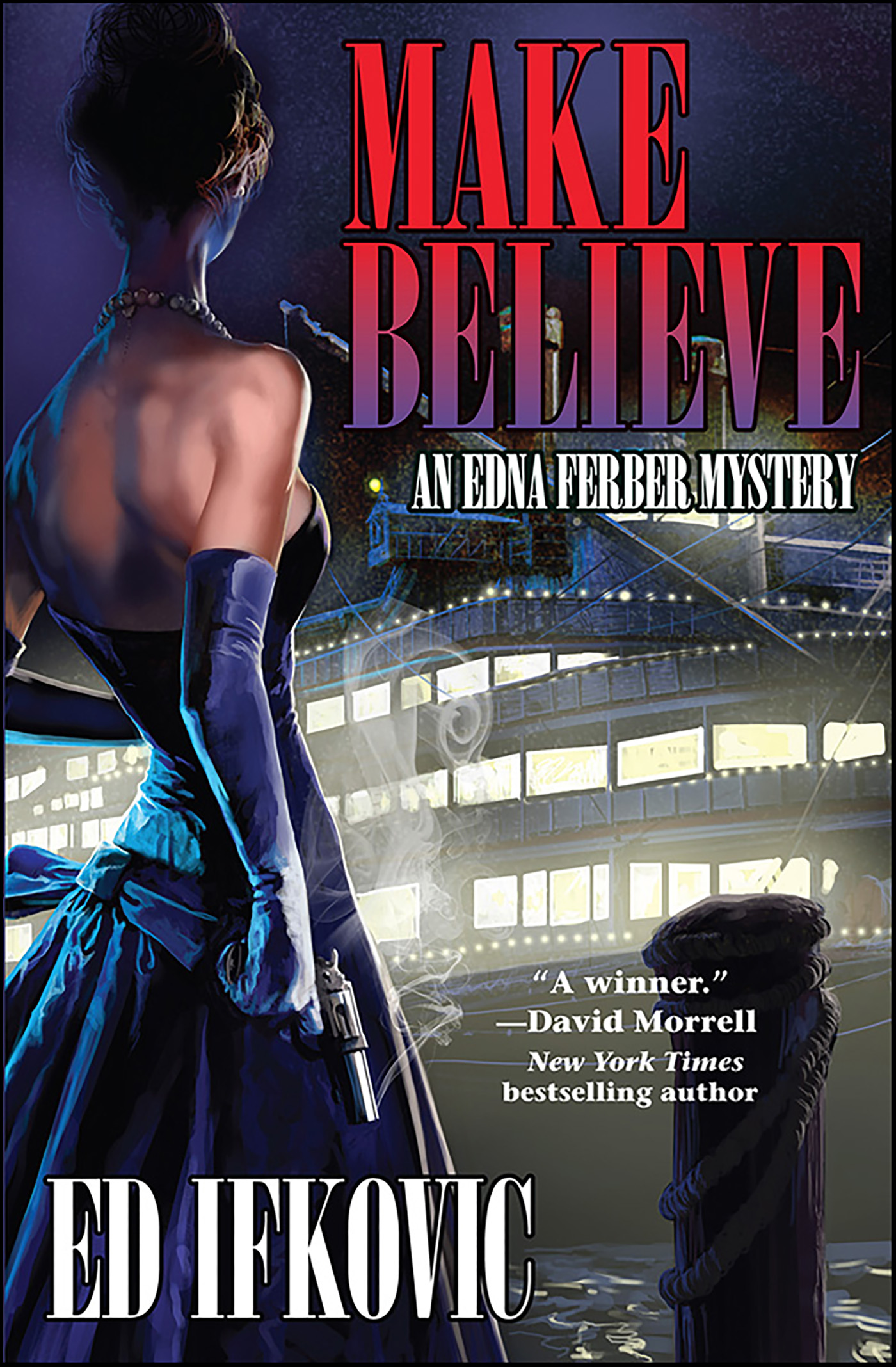 This image is the cover for the book Make Believe, Edna Ferber Mysteries