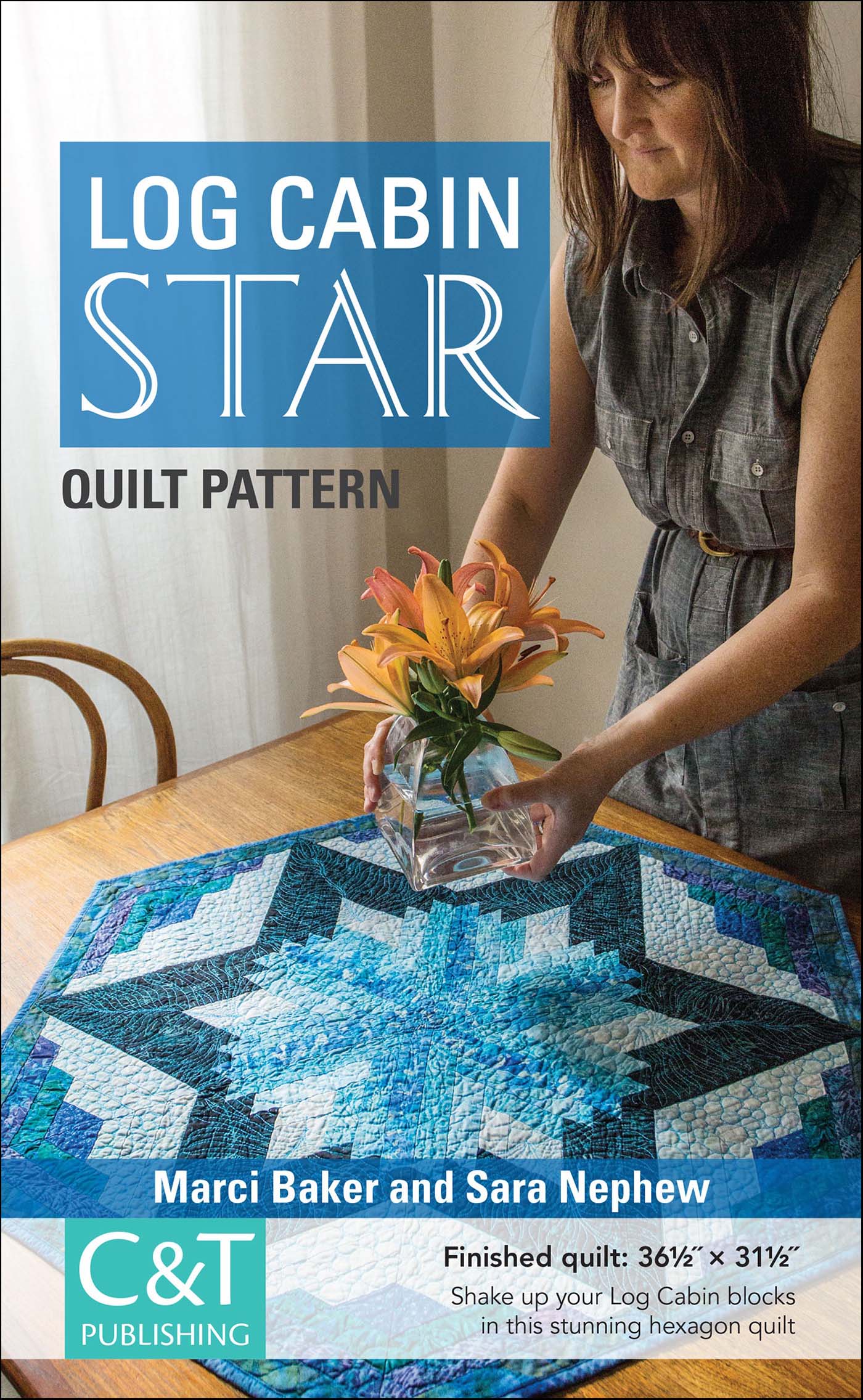 This image is the cover for the book Log Cabin Star Quilt Pattern