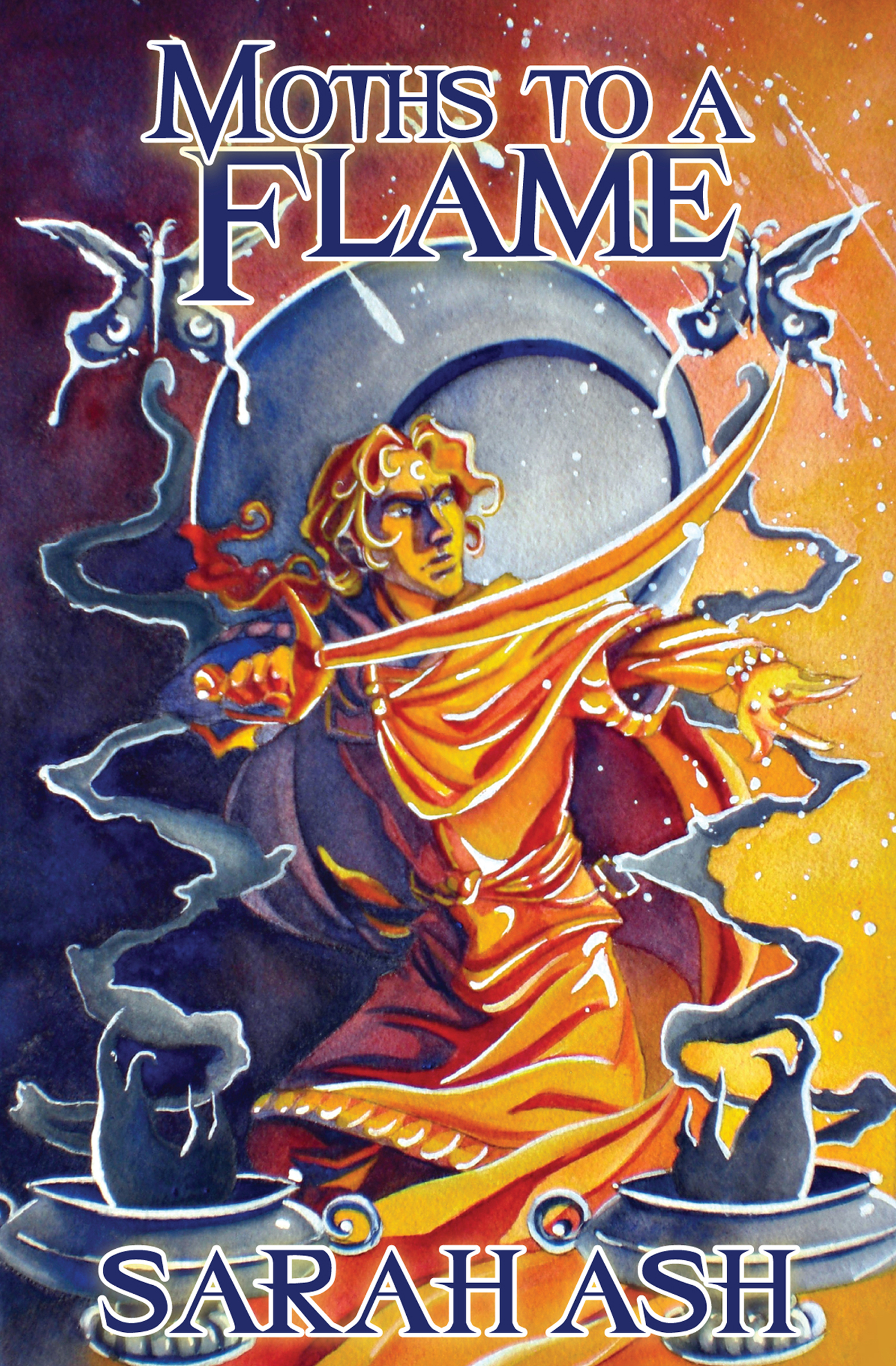 This image is the cover for the book Moths to a Flame