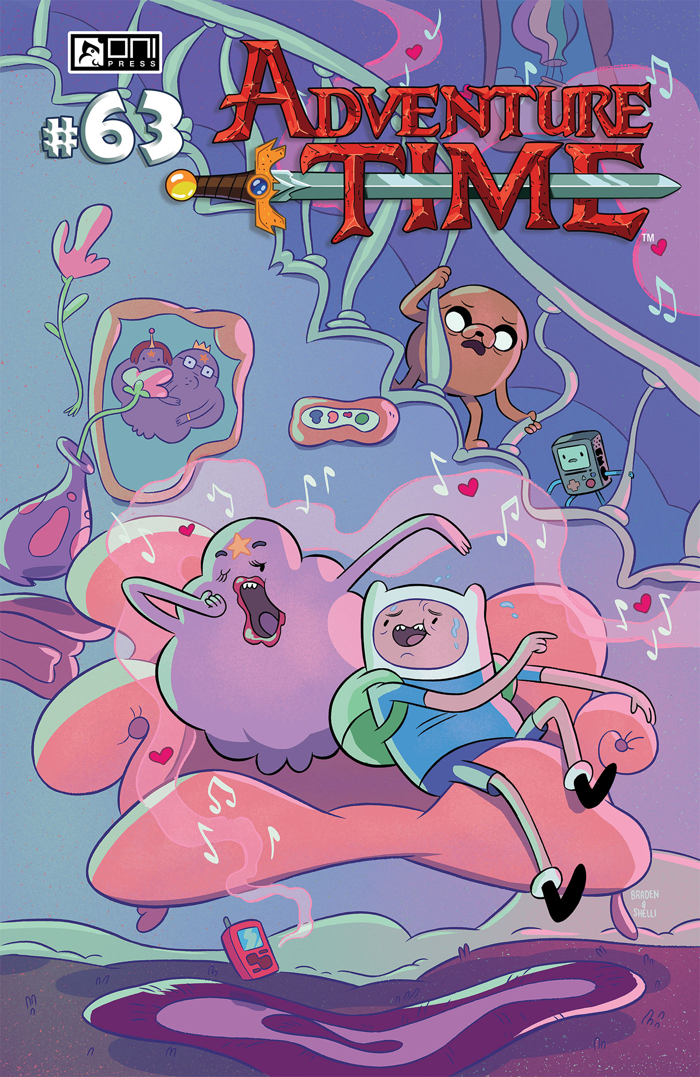This image is the cover for the book Adventure Time #63, Adventure Time