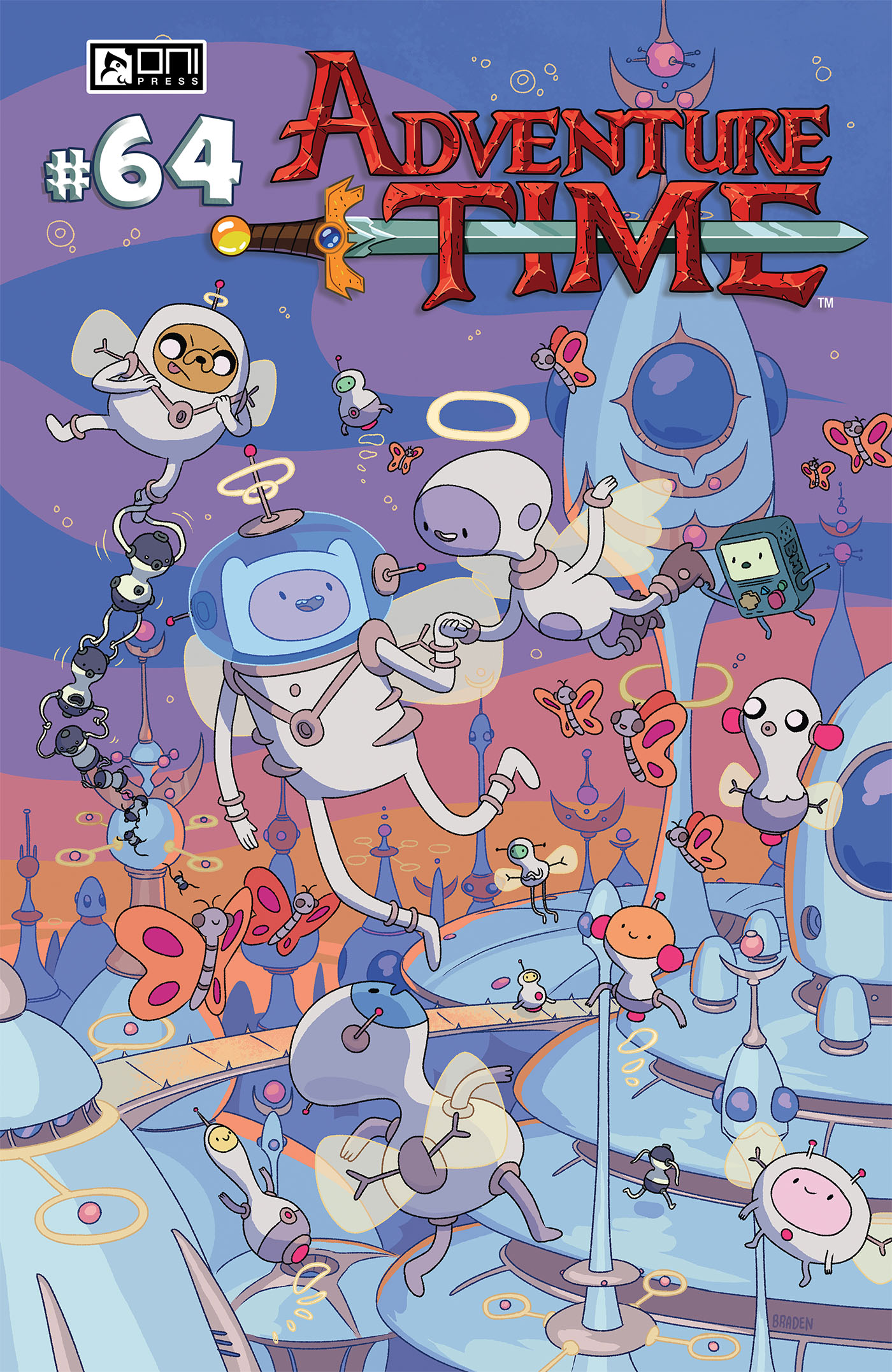This image is the cover for the book Adventure Time #64, Adventure Time