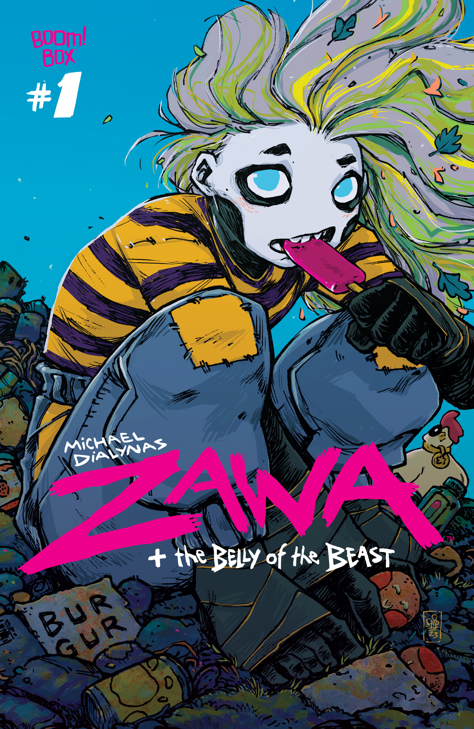 This image is the cover for the book Zawa + The Belly of the Beast #1, Zawa + The Belly of the Beast