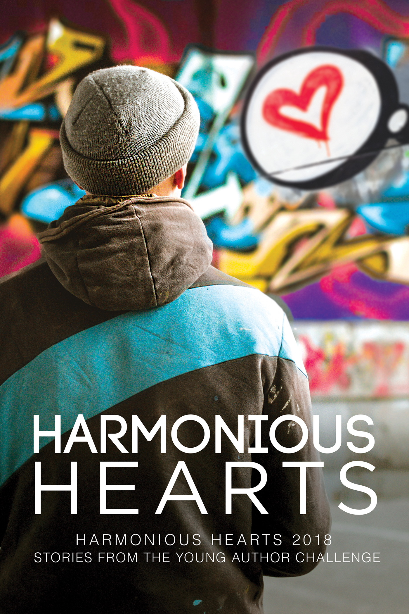 This image is the cover for the book Harmonious Hearts 2018, Harmony Ink Press - Young Author Challenge