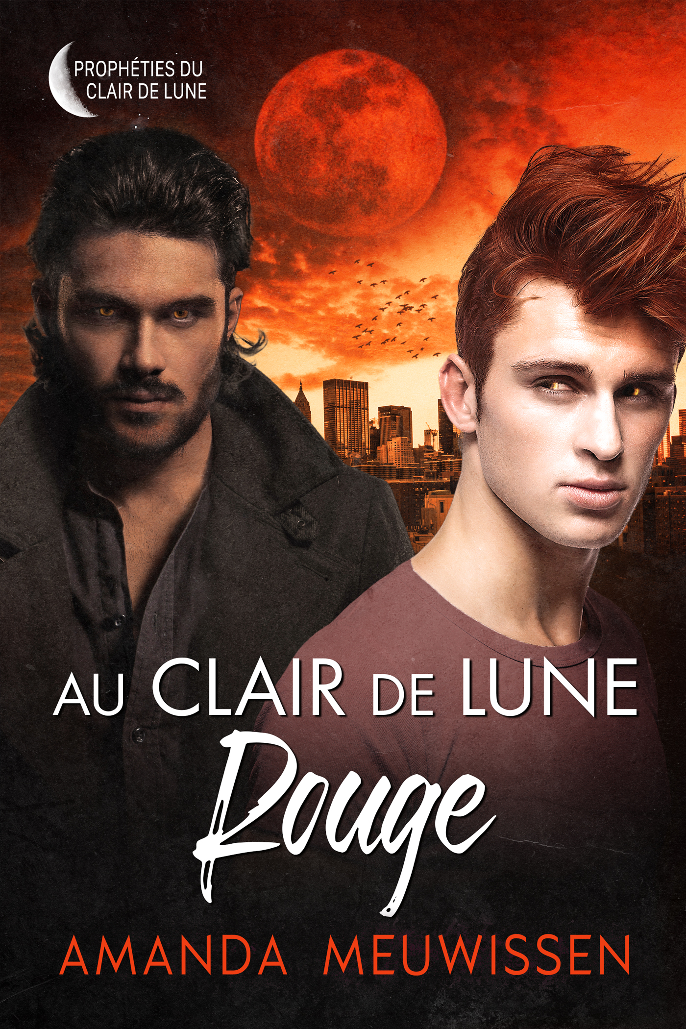 This image is the cover for the book Au clair de lune rouge, Prophéties du clair de lune