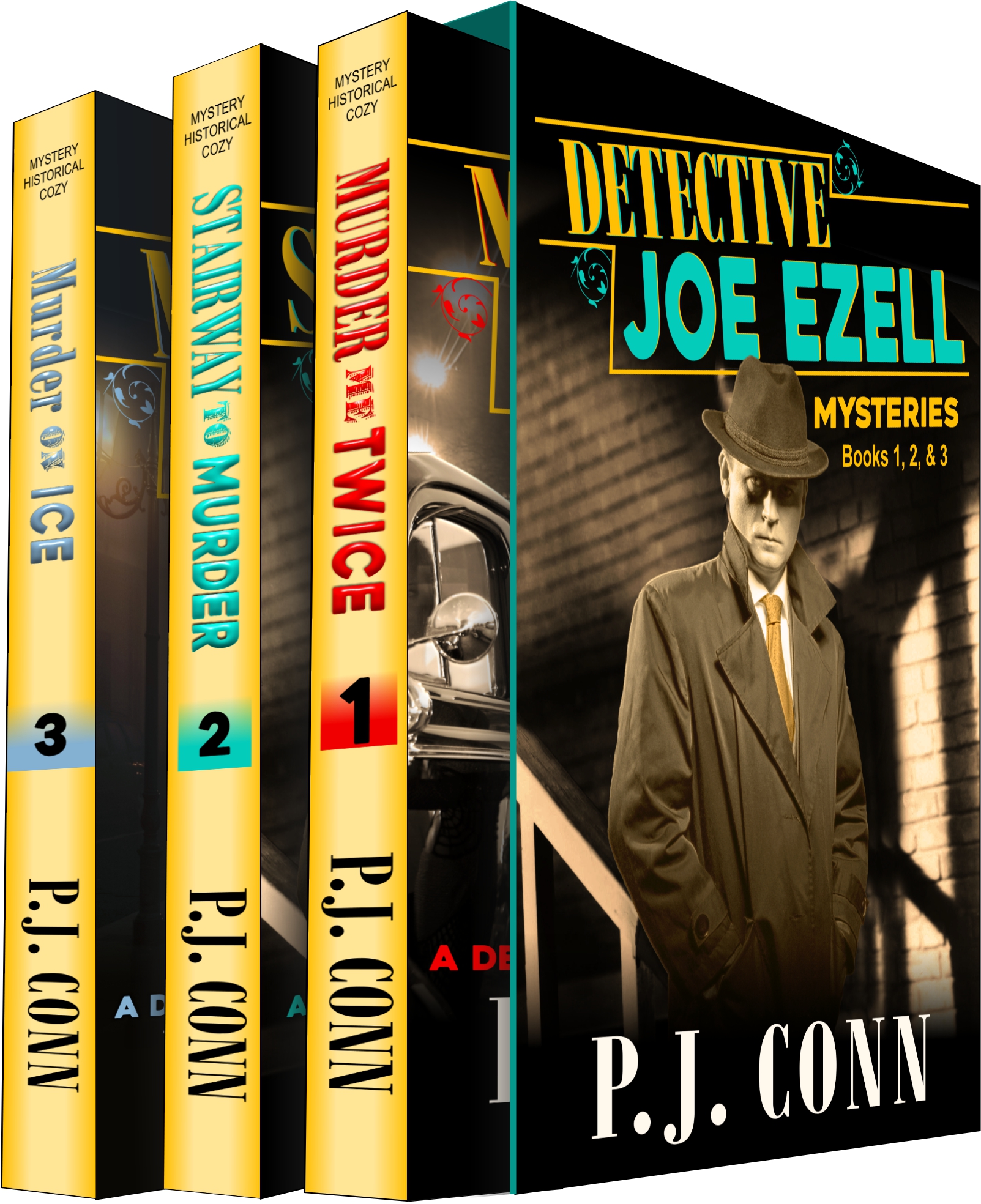 This image is the cover for the book The Detective Joe Ezell Mystery Boxed Set, Books 1-3