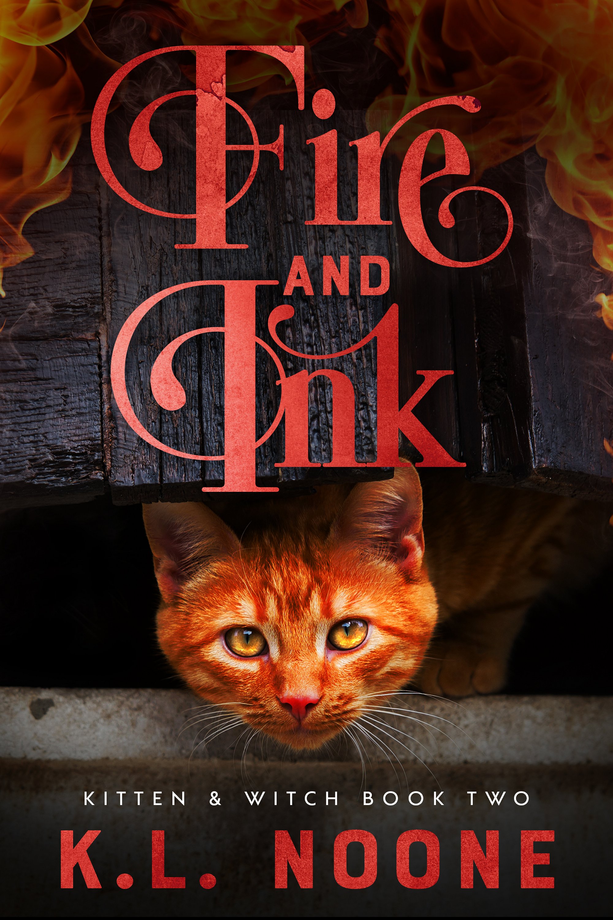 This image is the cover for the book Fire and Ink, Kitten and Witch